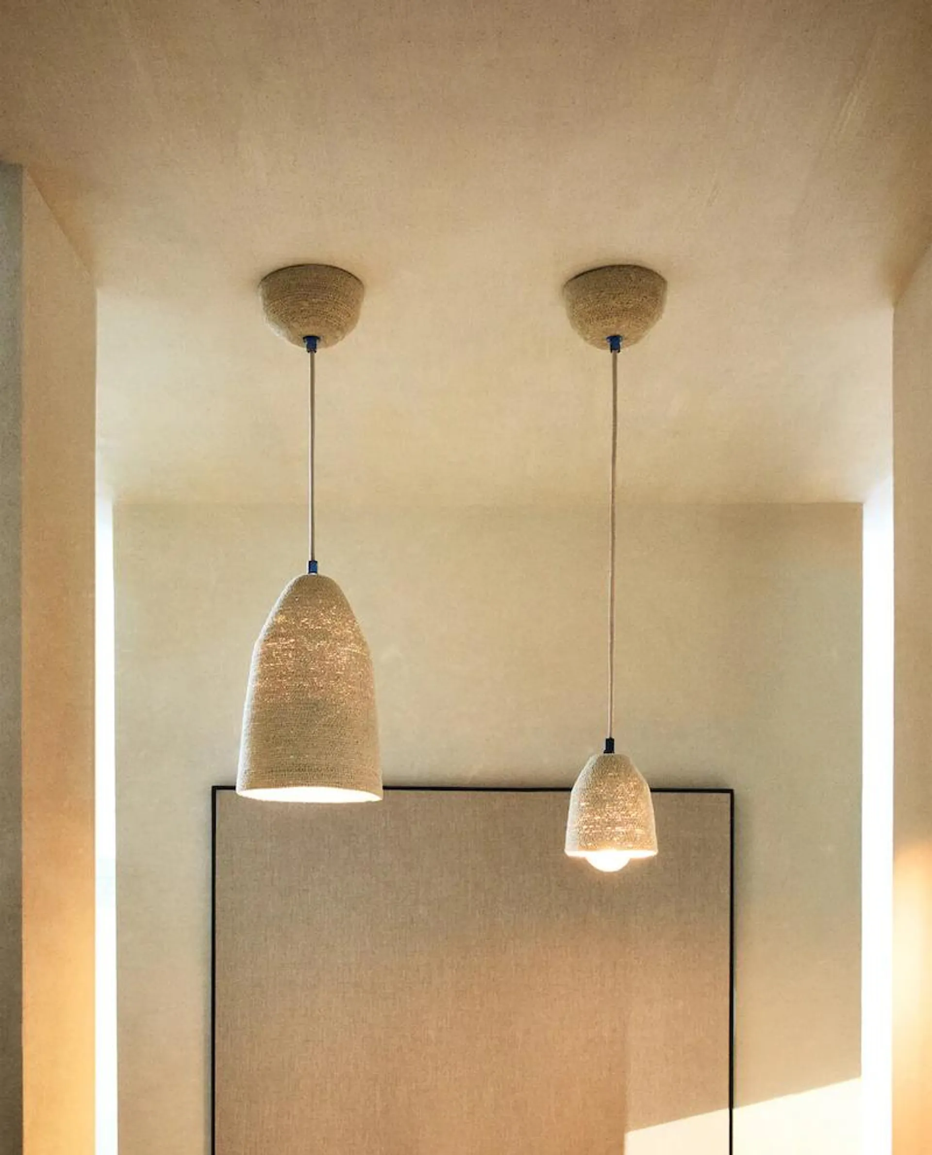 CONICAL SEAGRASS CEILING LAMP