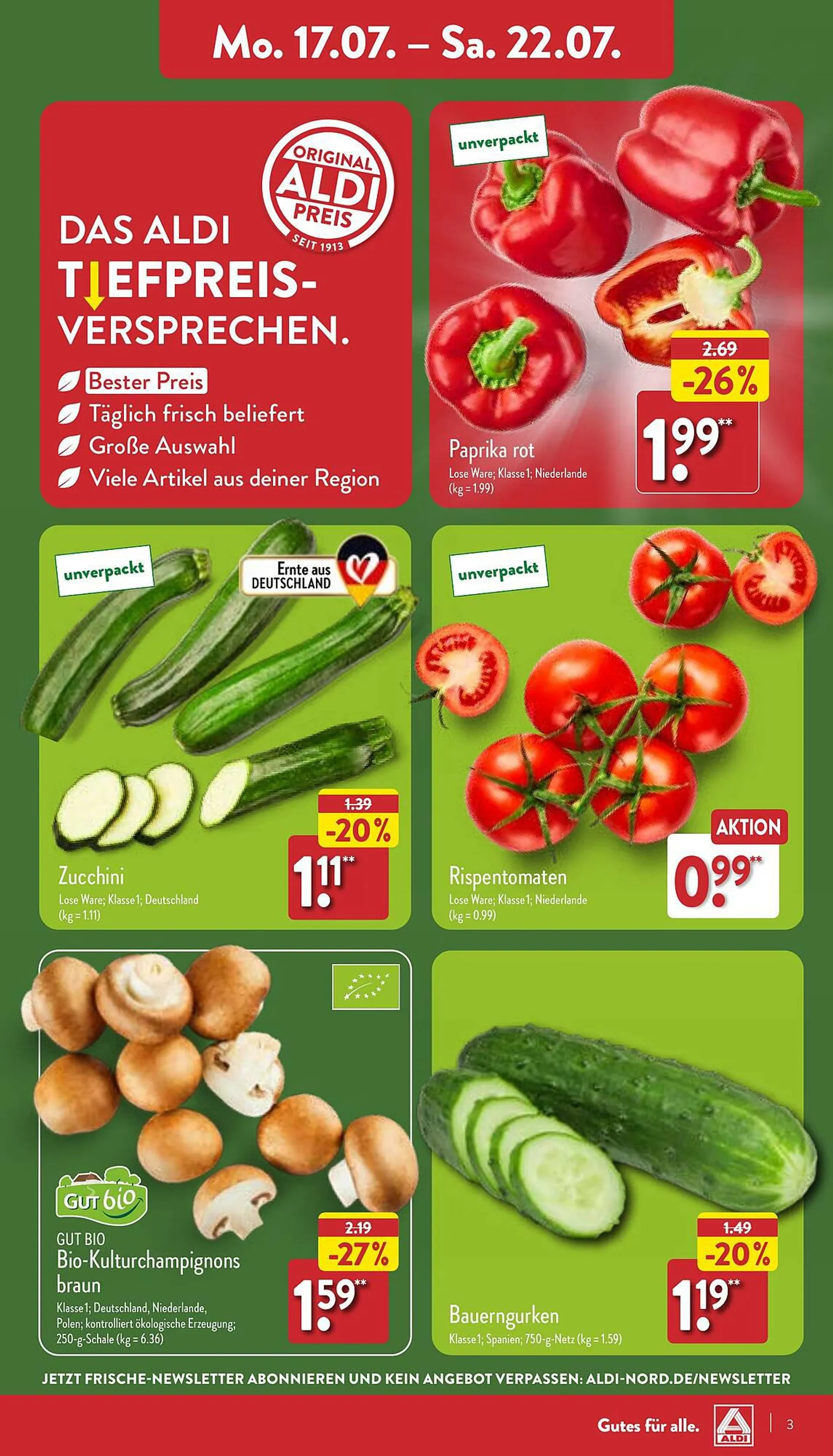 Aldi Nord Prospekt von 17. Juli bis 22. Juli 2023 - Prospekt seite 3