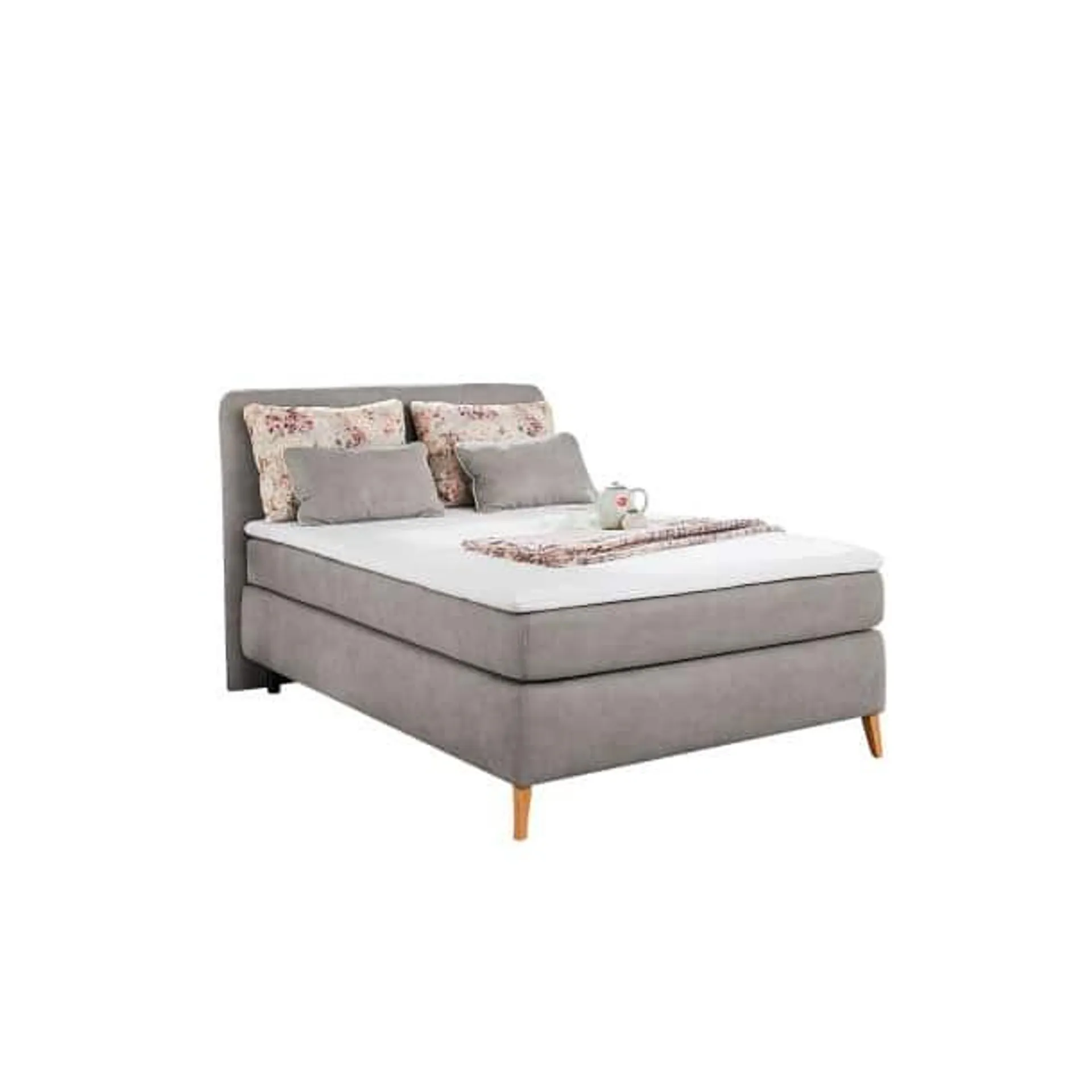 Boxspringbett Rosalie 140x200cm hellgrau