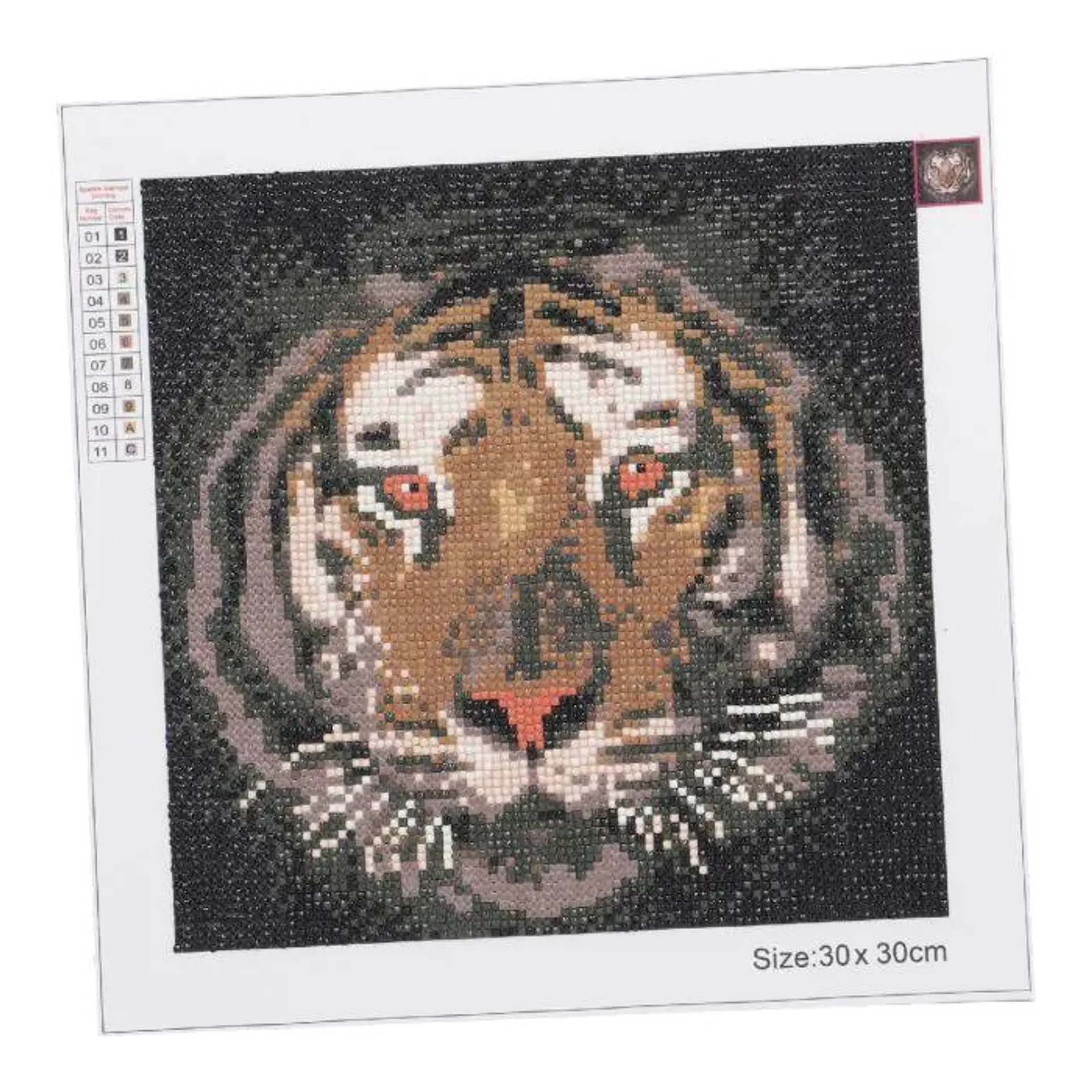 Diamond Painting, Tiger, 30 x 30 cm