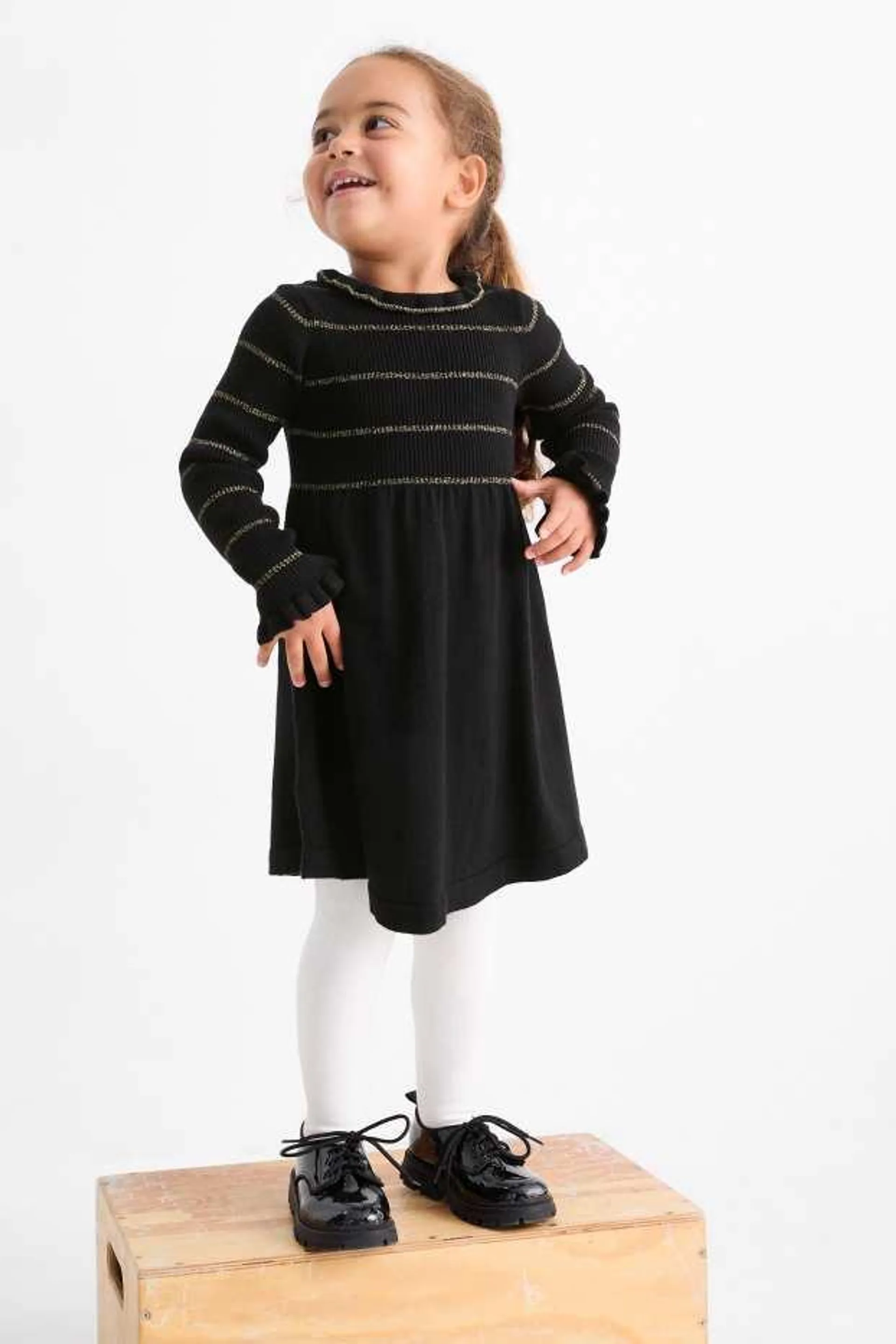 Set - knitted dress and tights - 2 piece