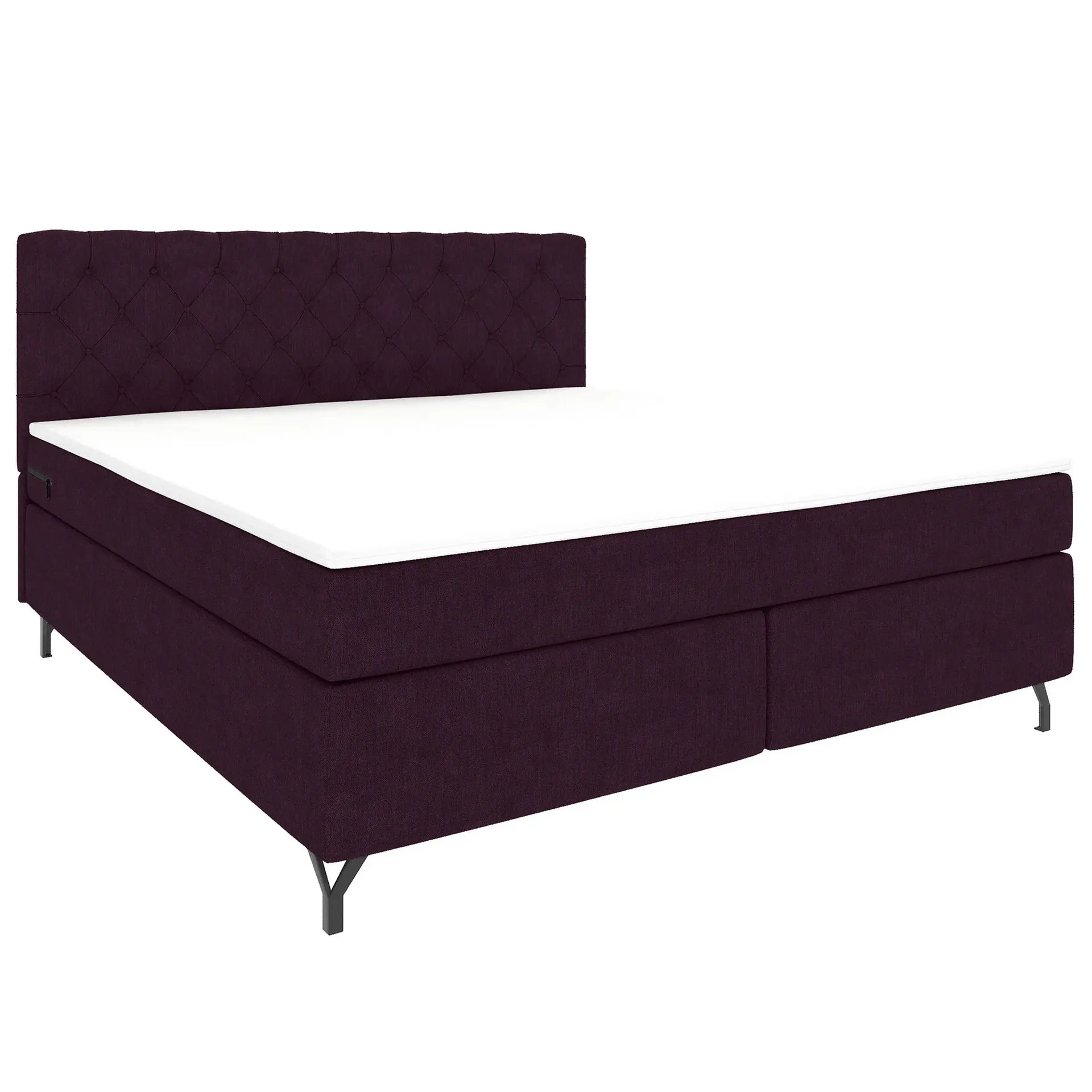 Boxspringbett - weinrot - inklusive Topper - 180x200 cm