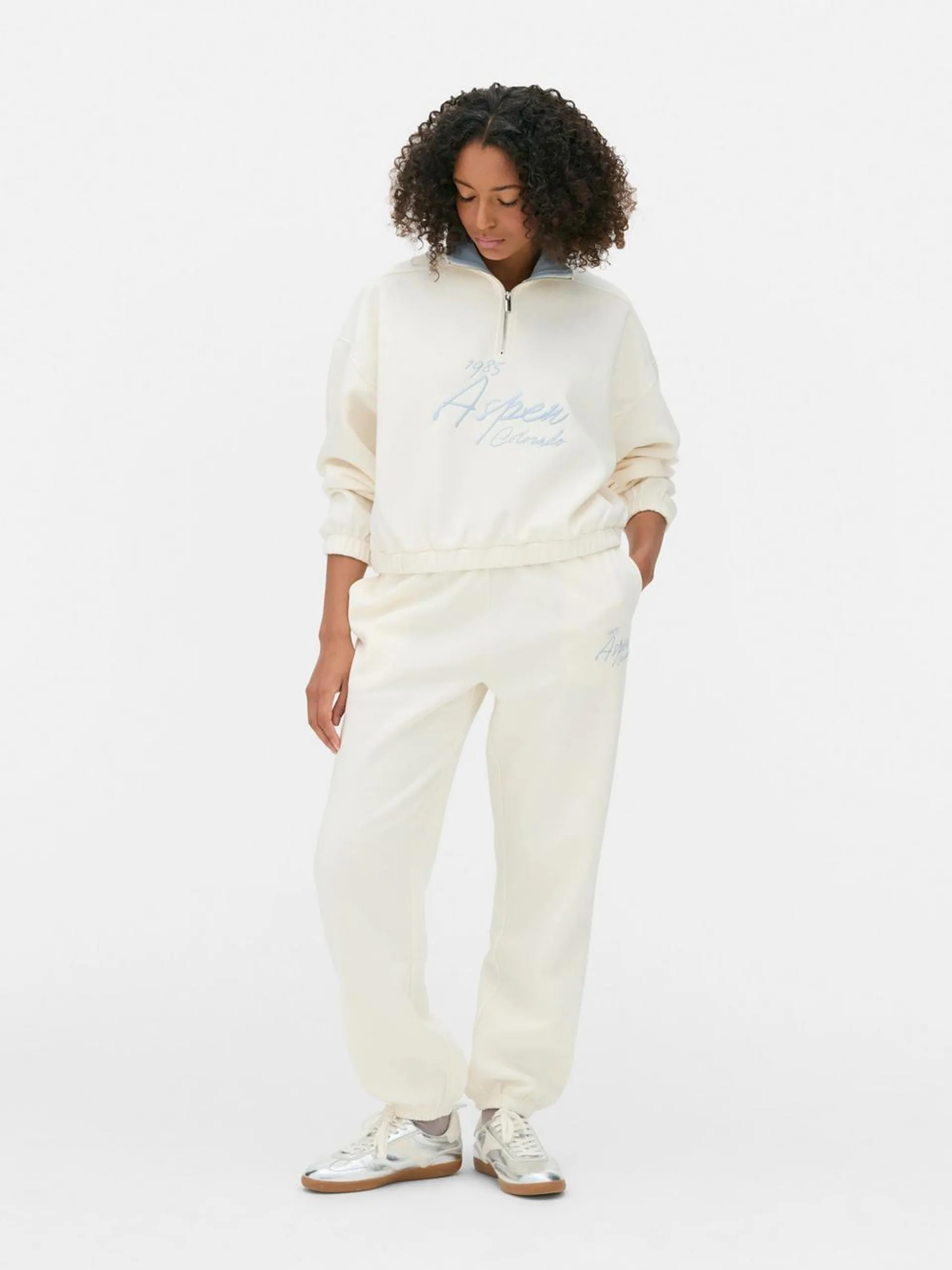 Co-ord Funnel Neck Half-Zip Sweatshirt