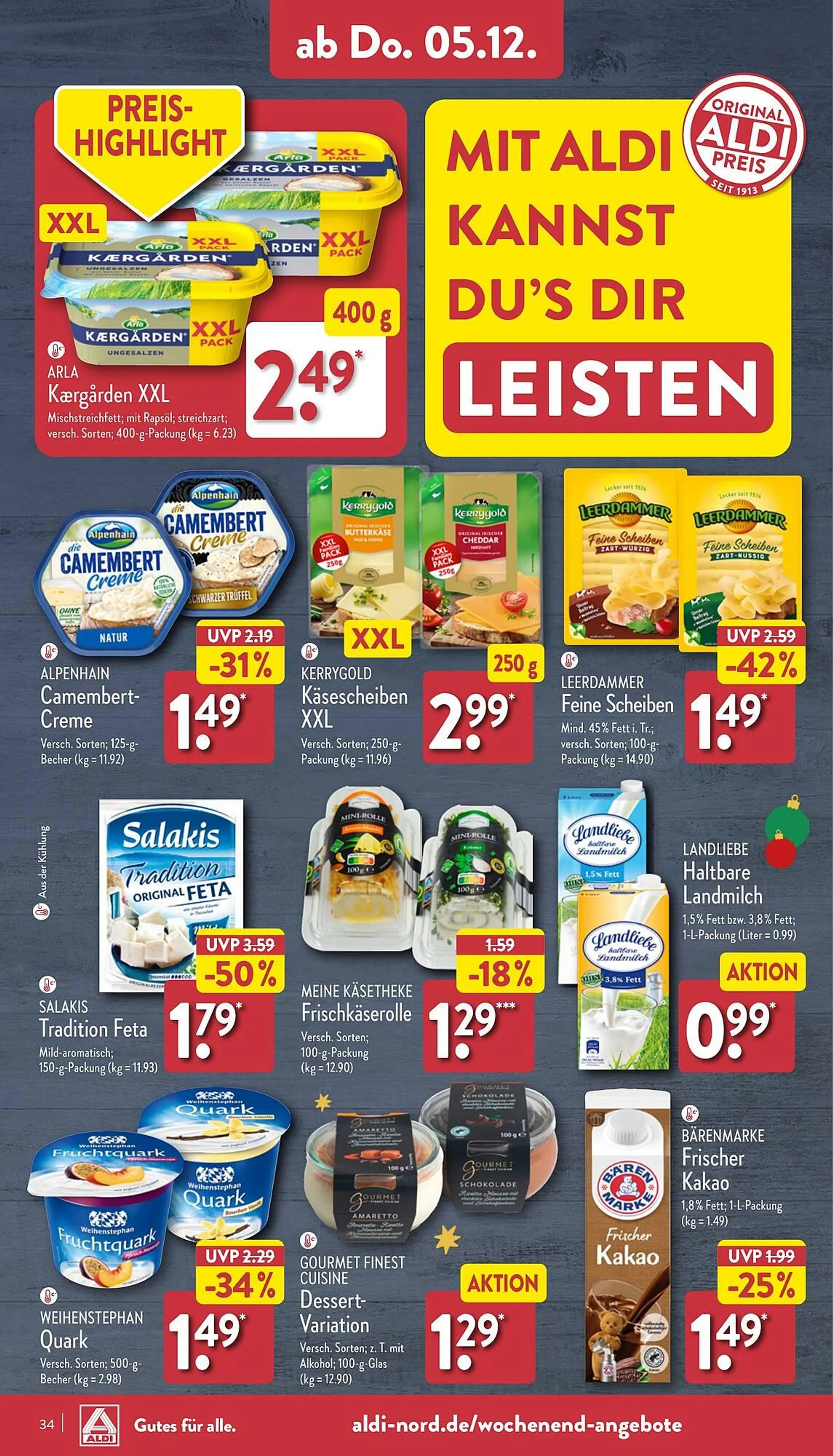 Aldi Nord Prospekt von 2. Dezember bis 7. Dezember 2024 - Prospekt seite 34