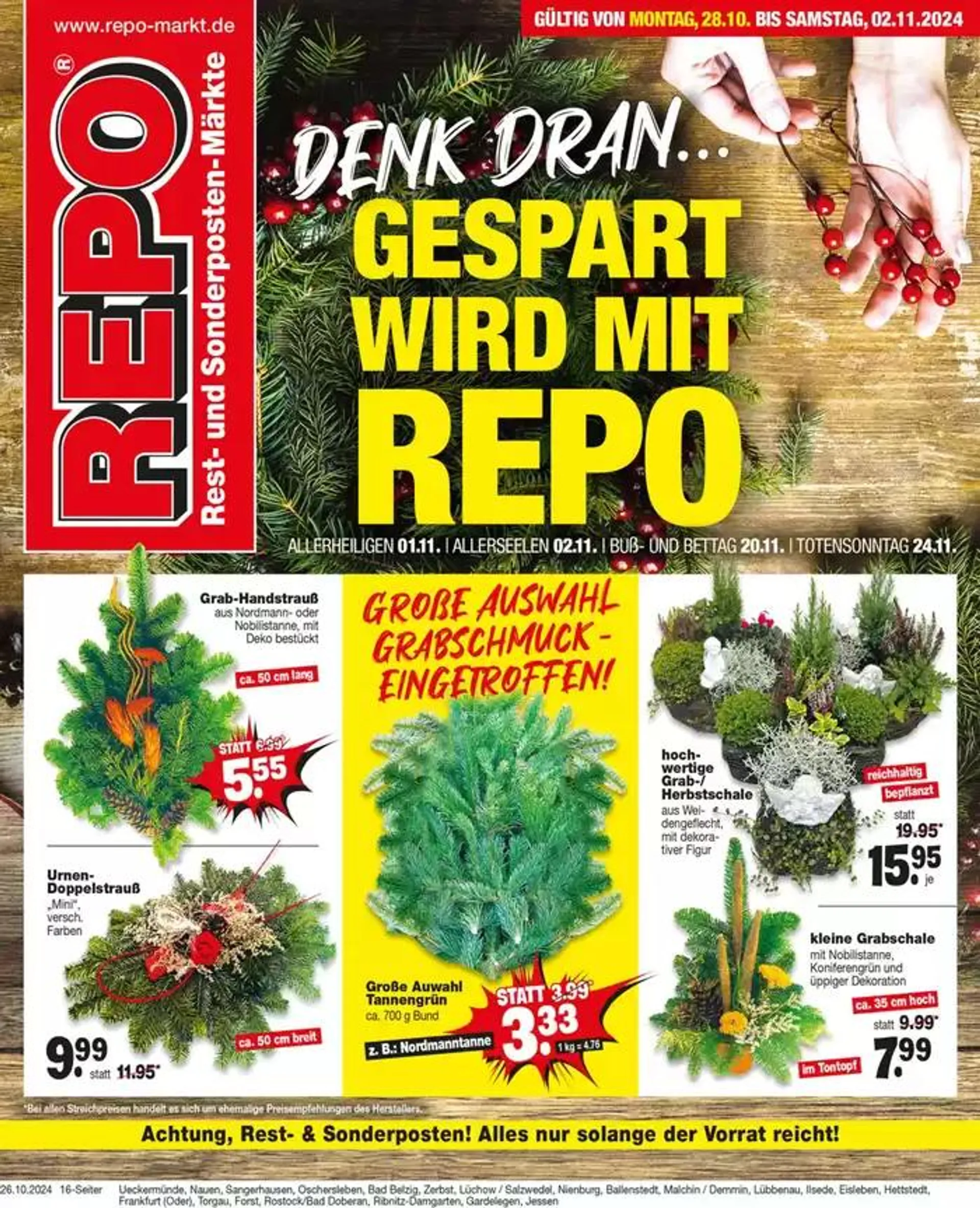 Tolle Rabatte auf ausgewählte Produkte von 27. Oktober bis 10. November 2024 - Prospekt seite 1