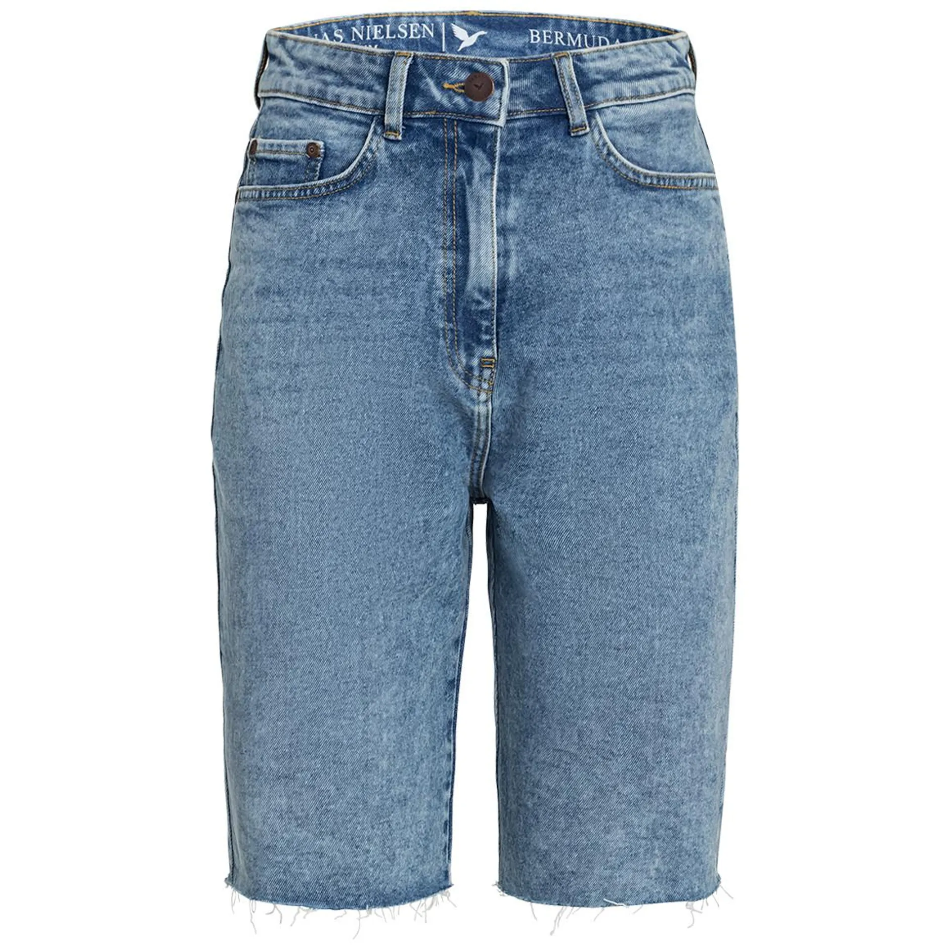 Damen Jeansbermuda mit Used-Waschung