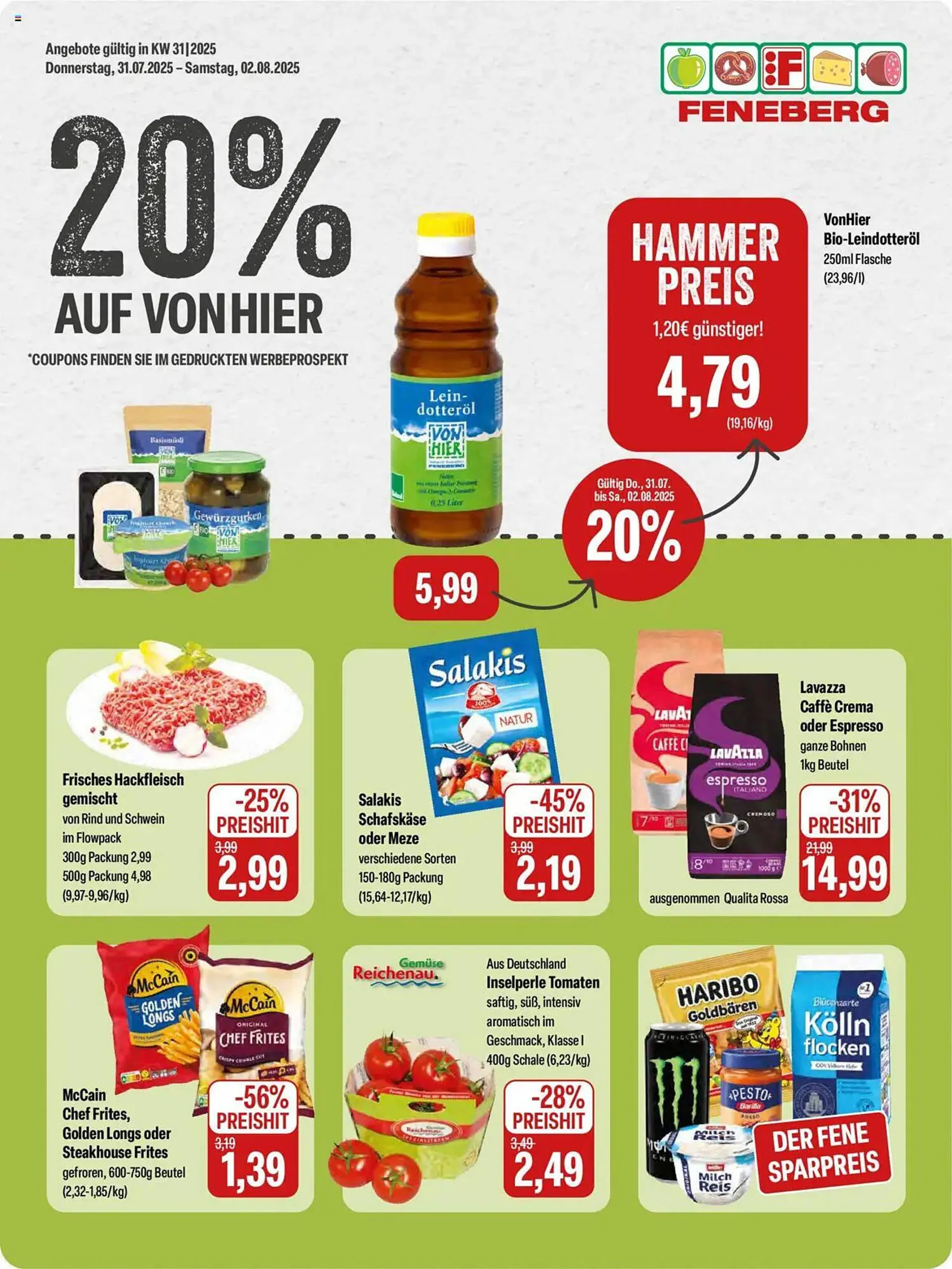 Feneberg Prospekt von 31. Juli bis 2. August 2025 - Prospekt seite 1