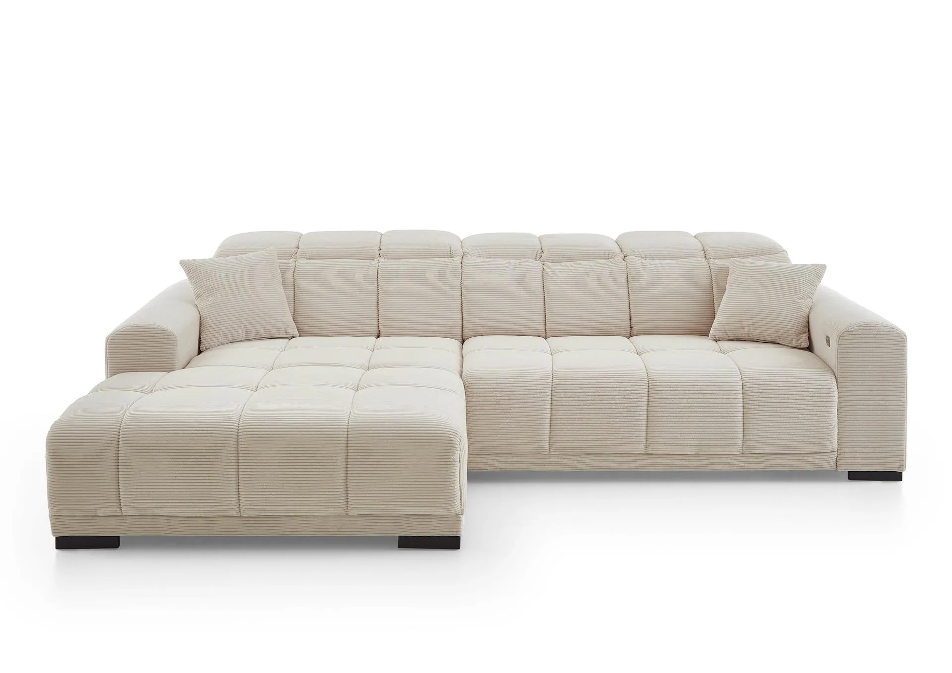 Ecksofa MACON ca. 195 x 301 cm Cord beige