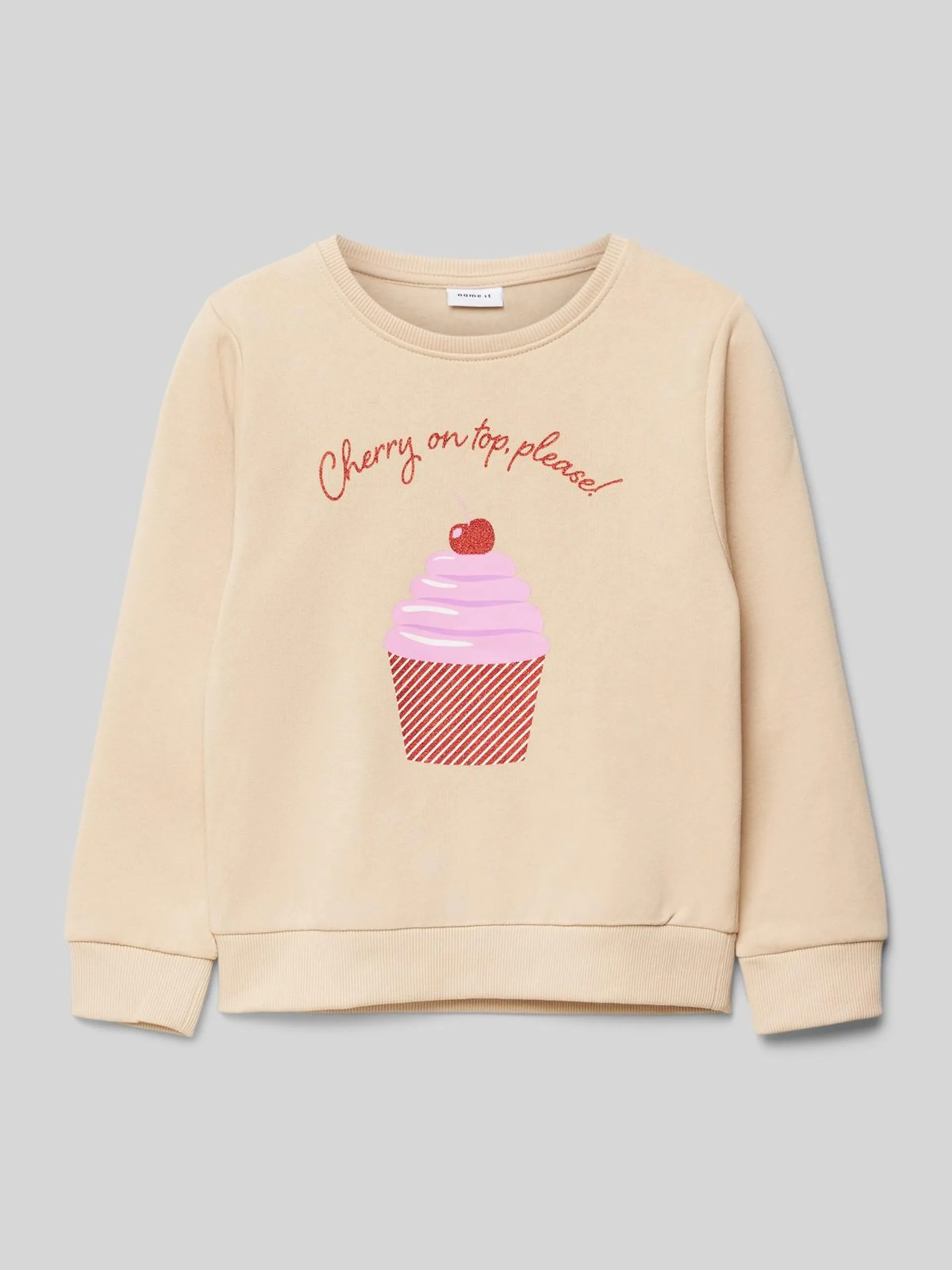 Sweatshirt mit Motiv-Print Modell 'FOMIANA' in beige