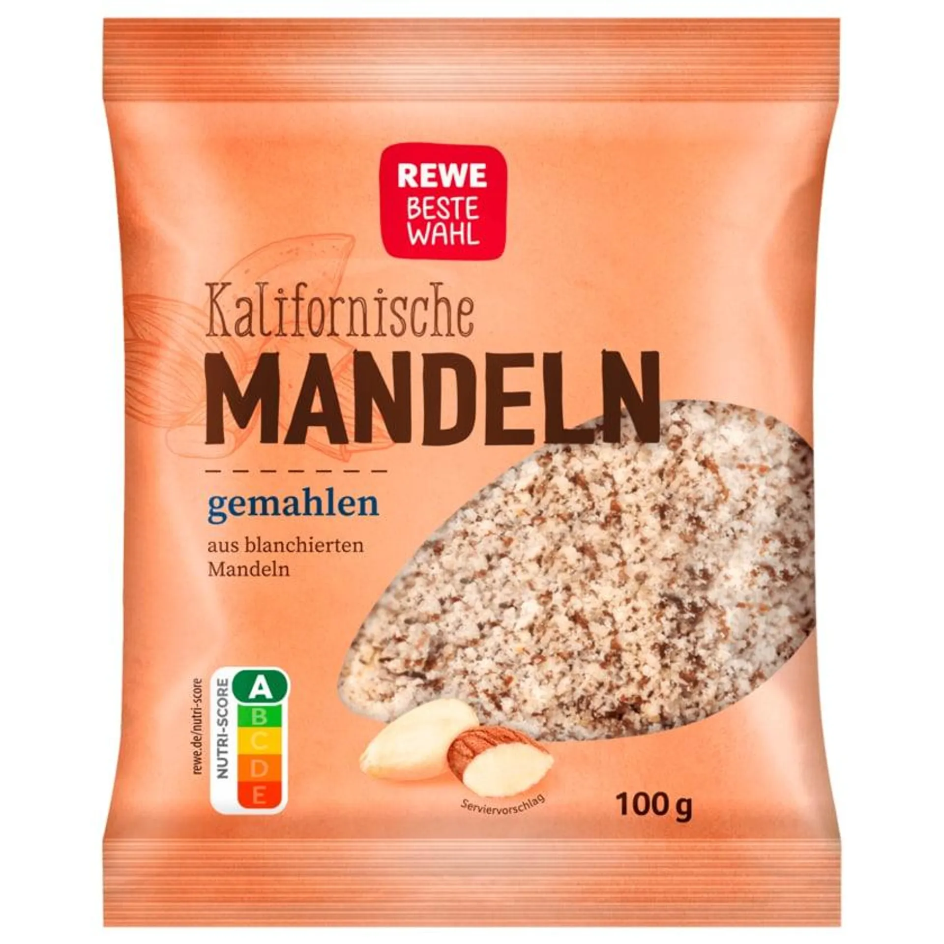 REWE Beste Wahl Kalifornische Mandeln gemahlen 100g