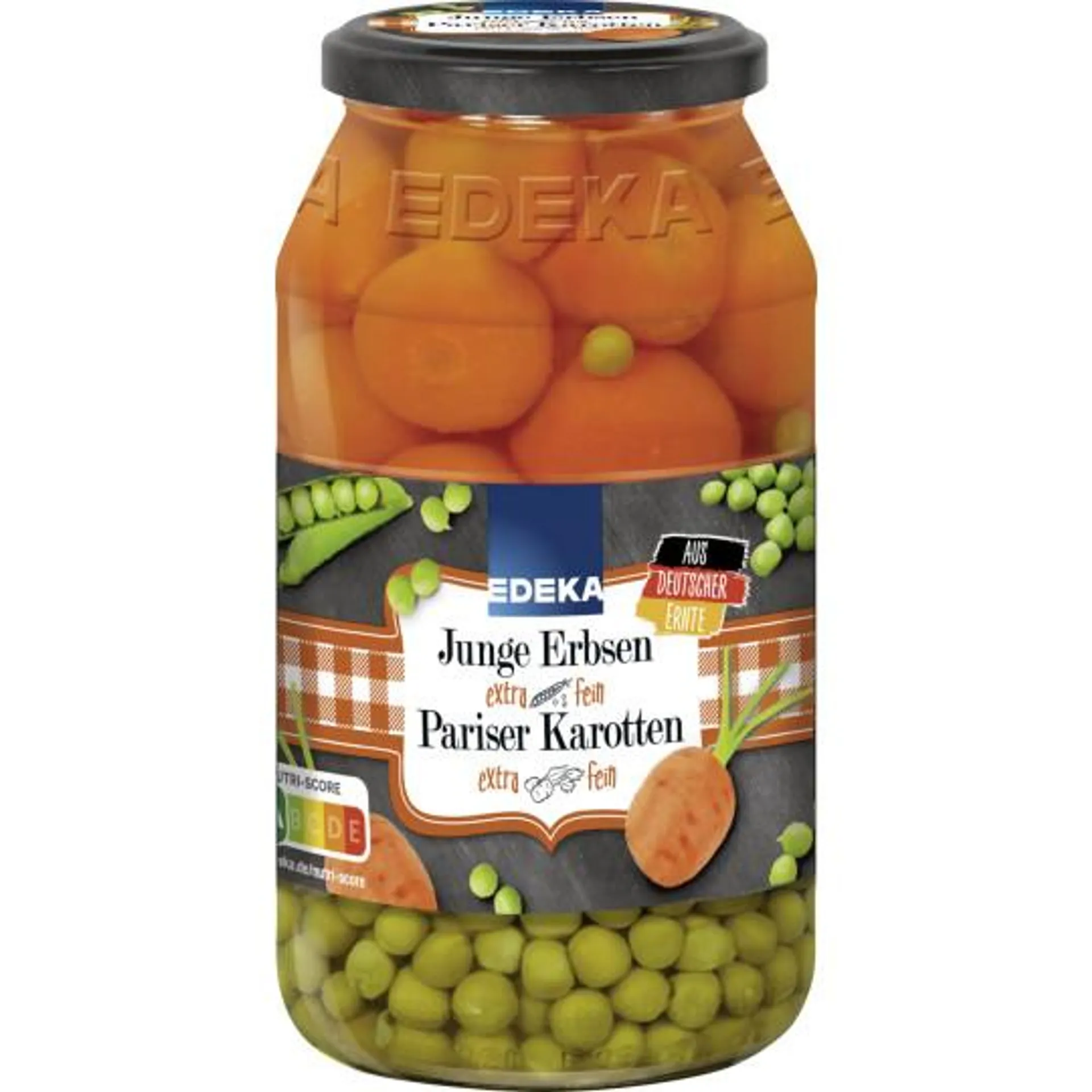 EDEKA Junge Erbsen mit Pariser Karotten extra fein 530G