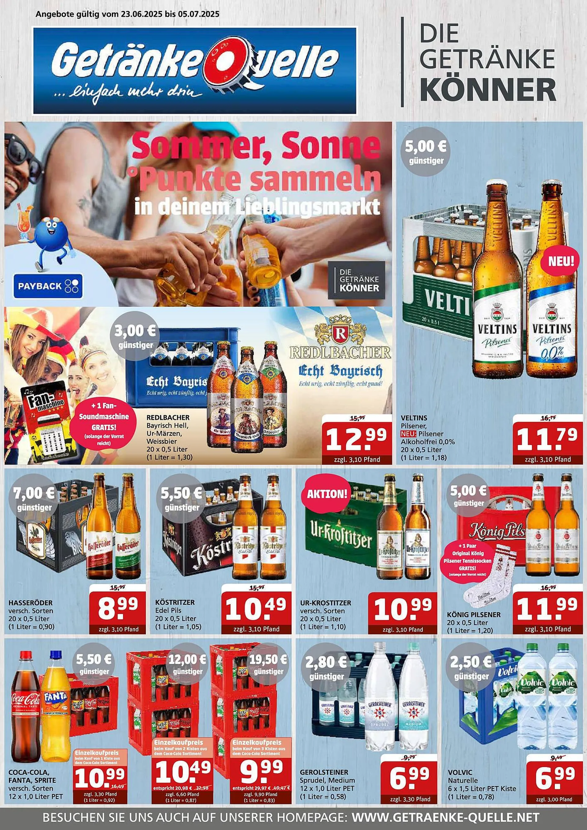 Getränke Quelle Prospekt von 22. Juni bis 5. Juli 2025 - Prospekt seite 1