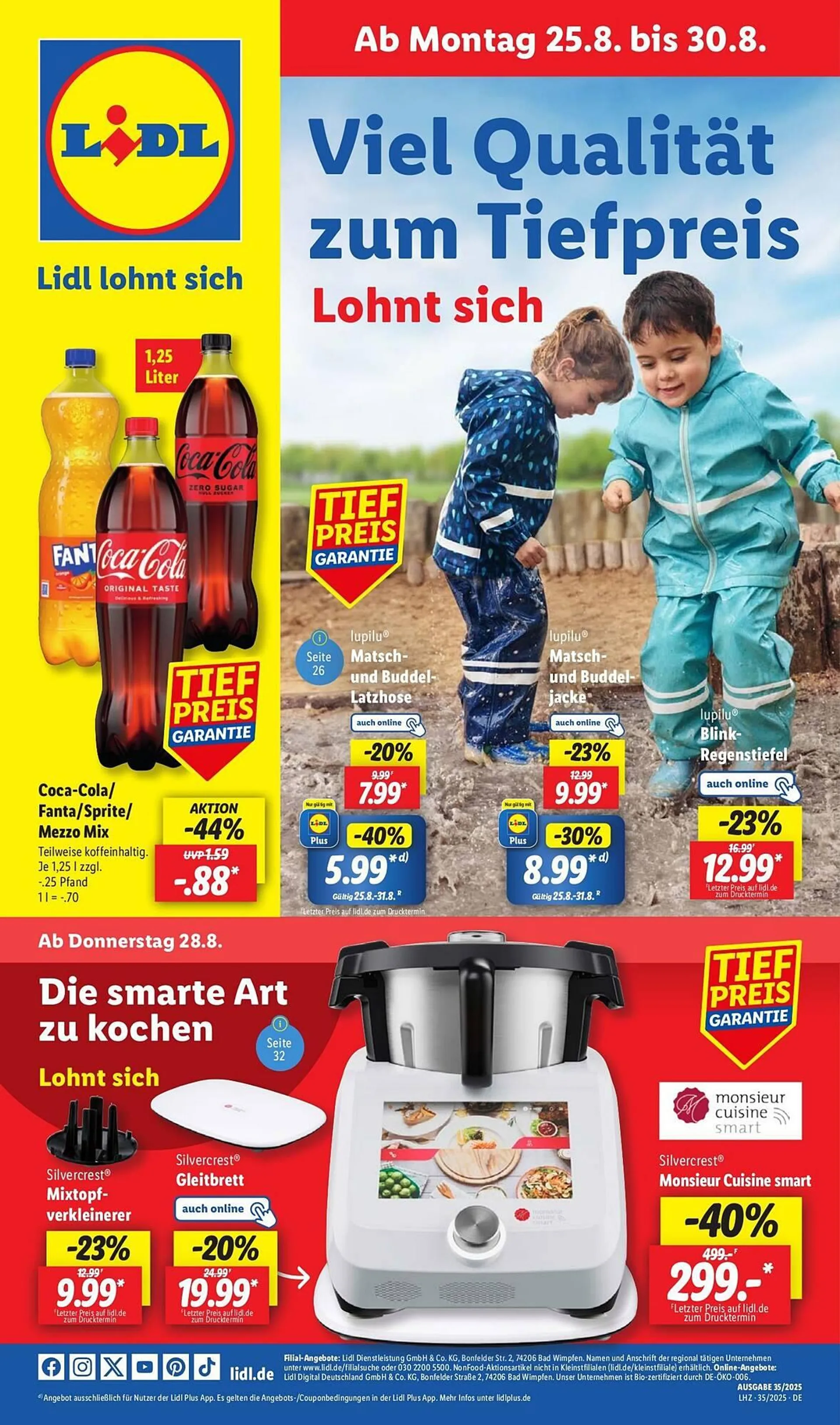 Lidl Prospekt von 25. August bis 30. August 2025 - Prospekt seite 1