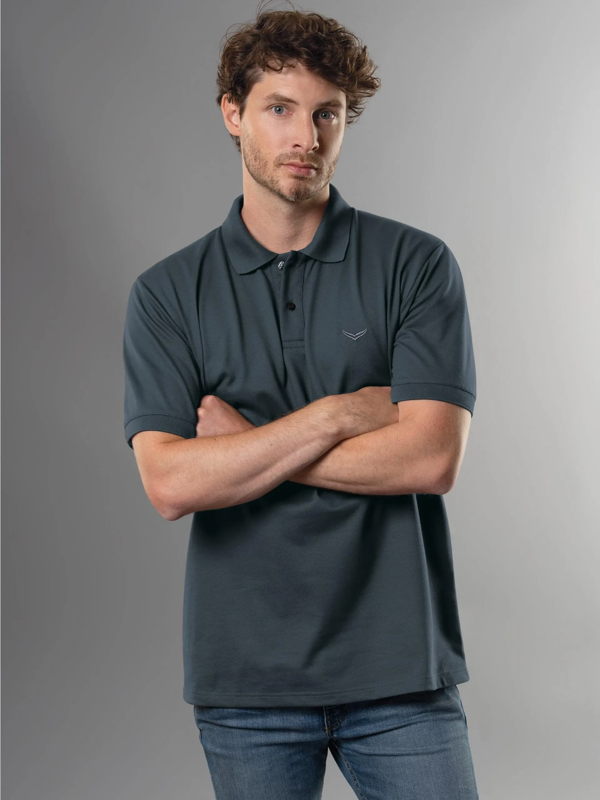 Polo-Shirt 100% Biobaumwolle Anthrazit