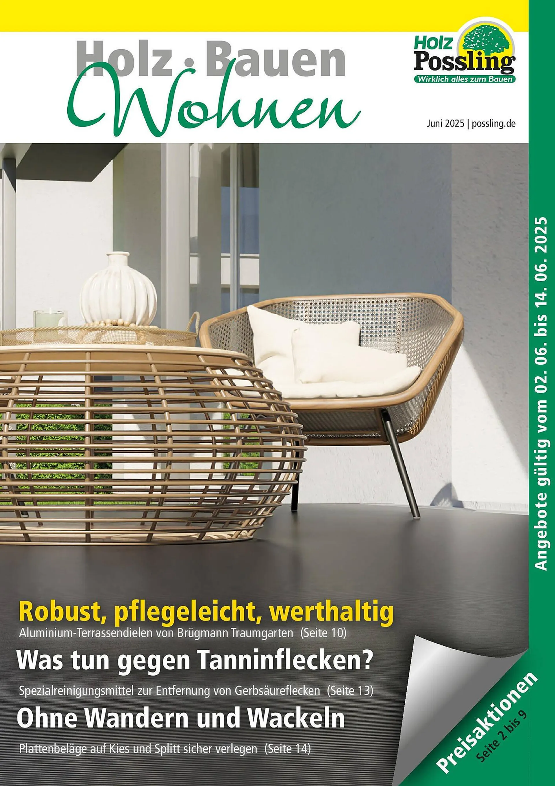 Holz Possling Prospekt von 1. Juni bis 14. Juni 2025 - Prospekt seite 1