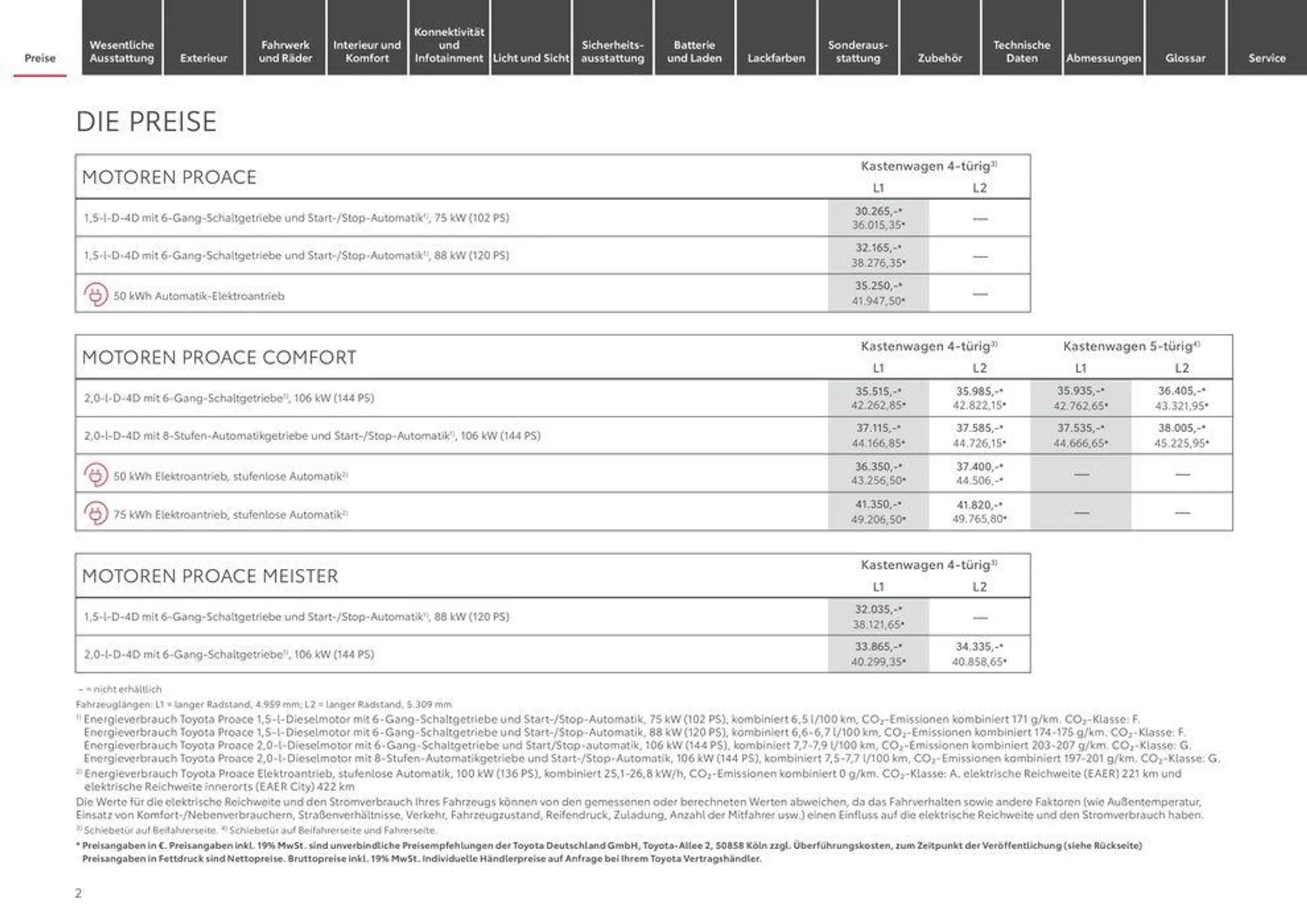 Toyota Proace/Proace Electric von 11. Mai bis 11. Mai 2025 - Prospekt seite 2