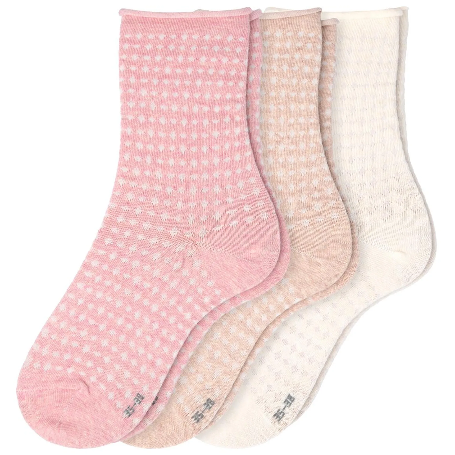 3 Paar Damen Socken mit Rollsaum