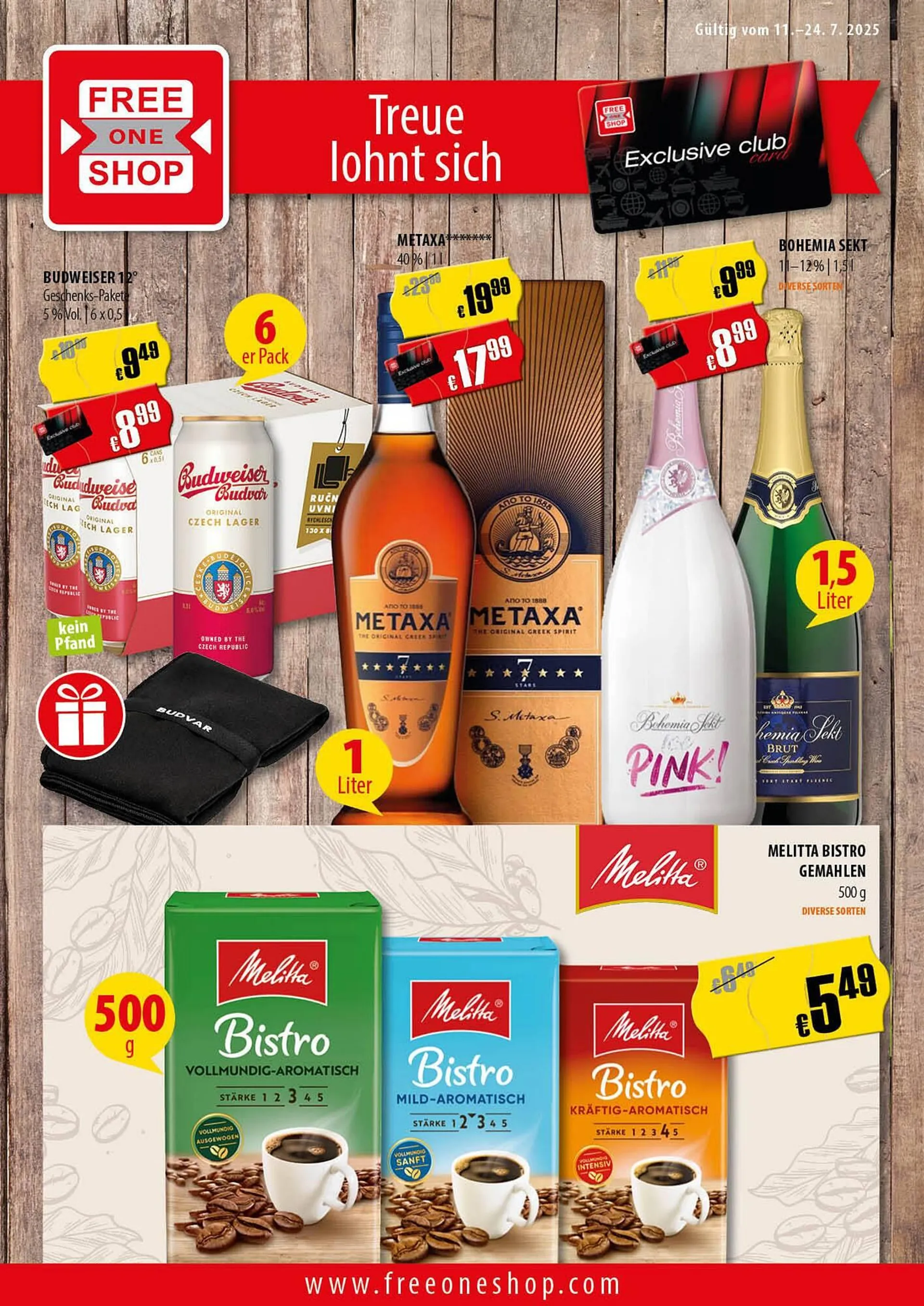 FreeOneShop Prospekt von 11. Juli bis 24. Juli 2025 - Prospekt seite 1