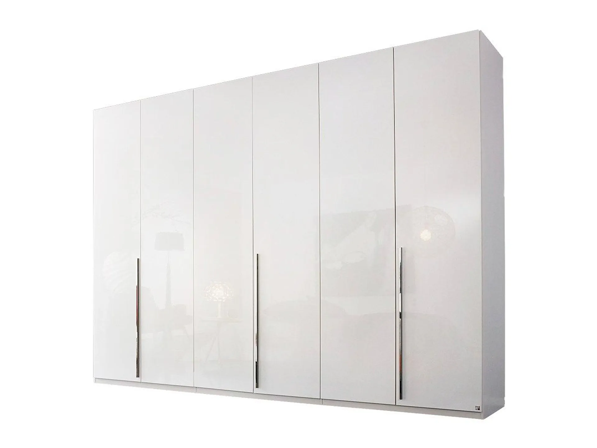 Kleiderschrank weiß 301 cm mit Innenspiegel - MONTCLAR