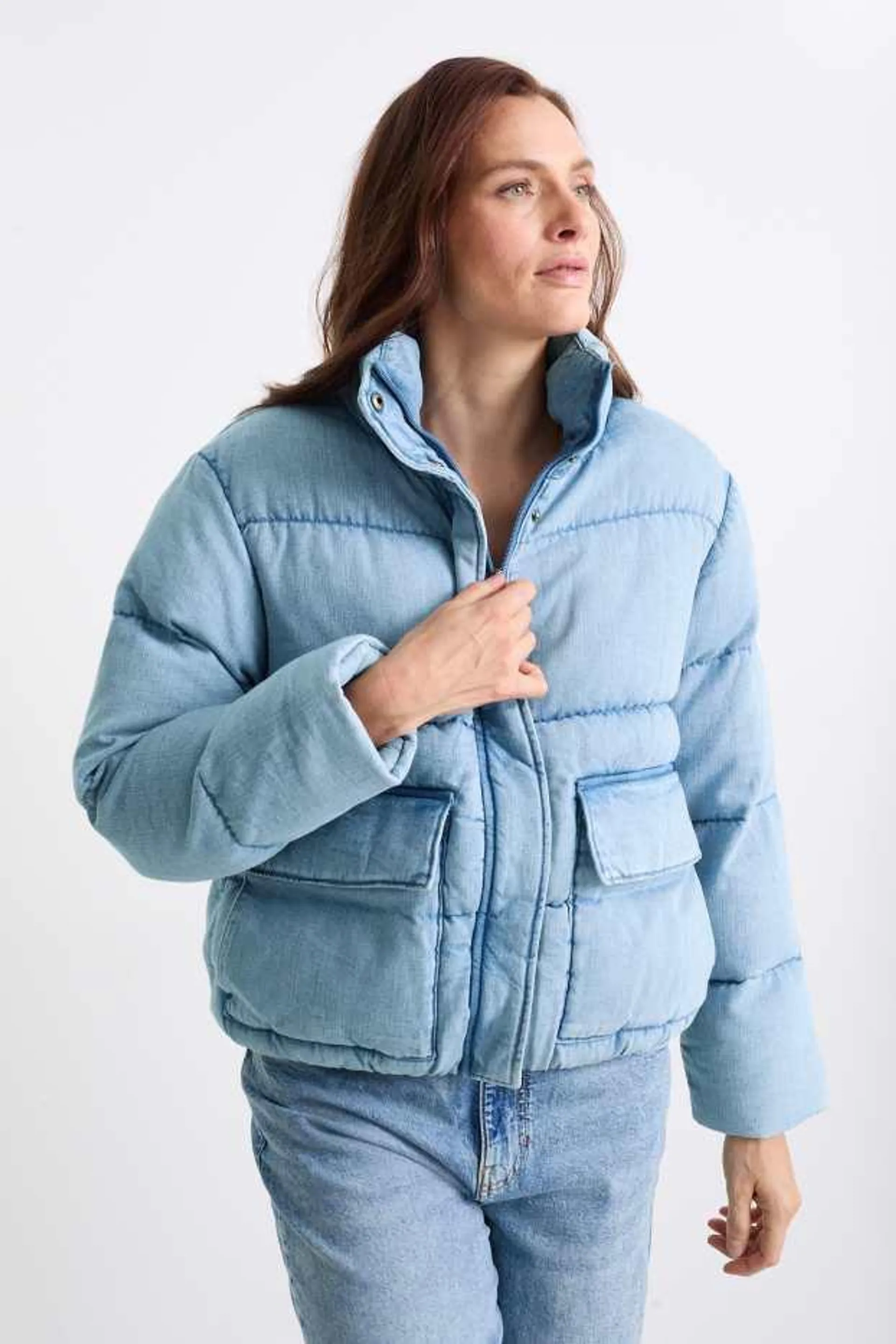 Quilted denim jacket