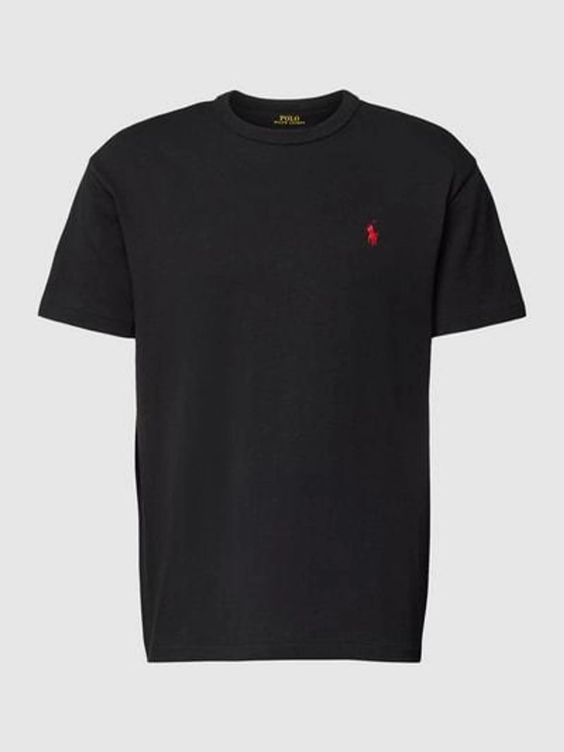 Classic Fit T-Shirt mit Label-Stitching in black