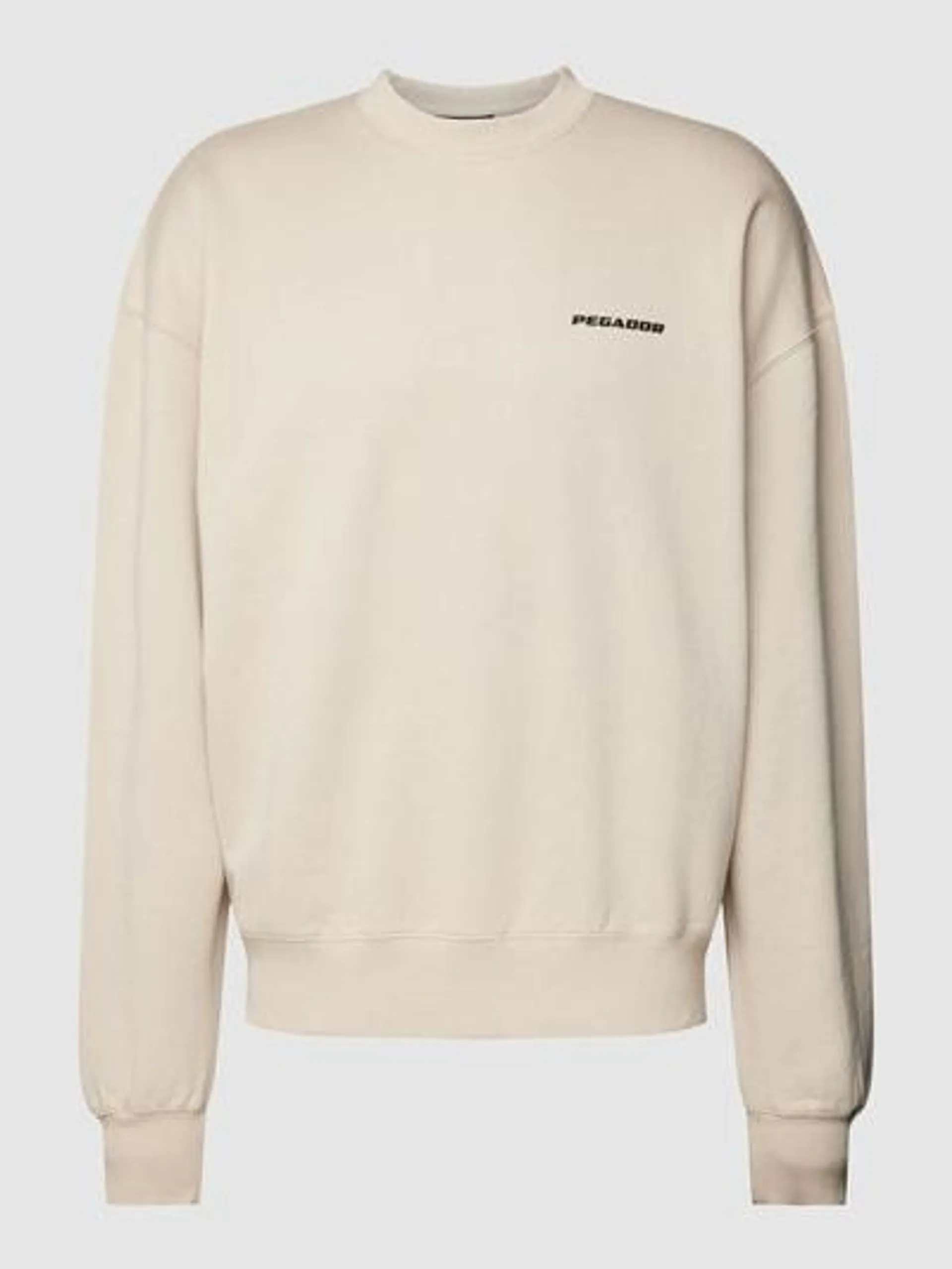 Oversized Sweatshirt mit Label-Schriftzug in offwhite