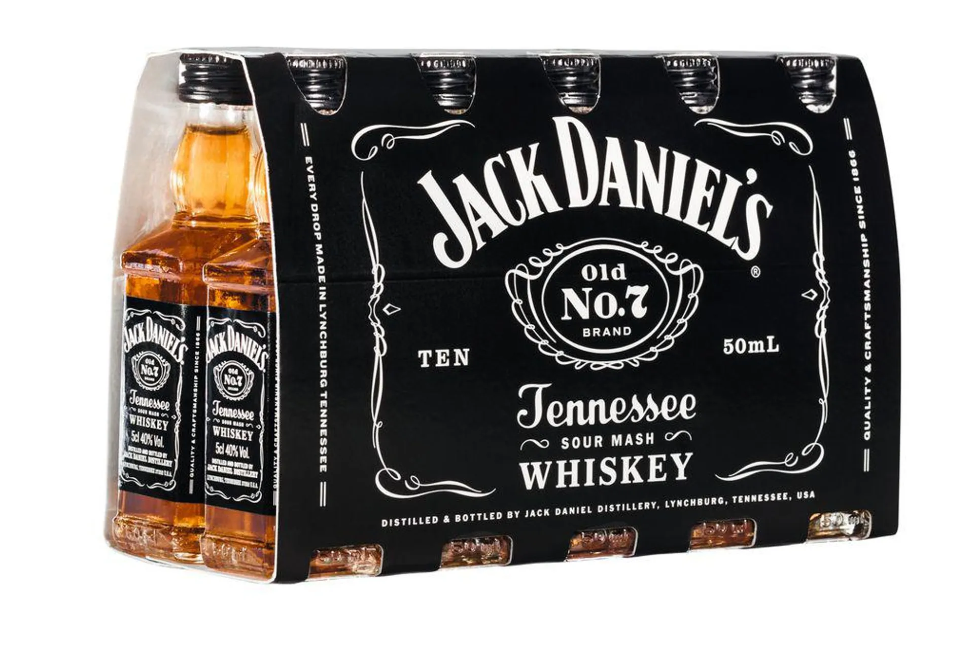 Jack Daniel's Old No. 7 Tennessee Whiskey | 40 % vol | 10 x 0,05 l