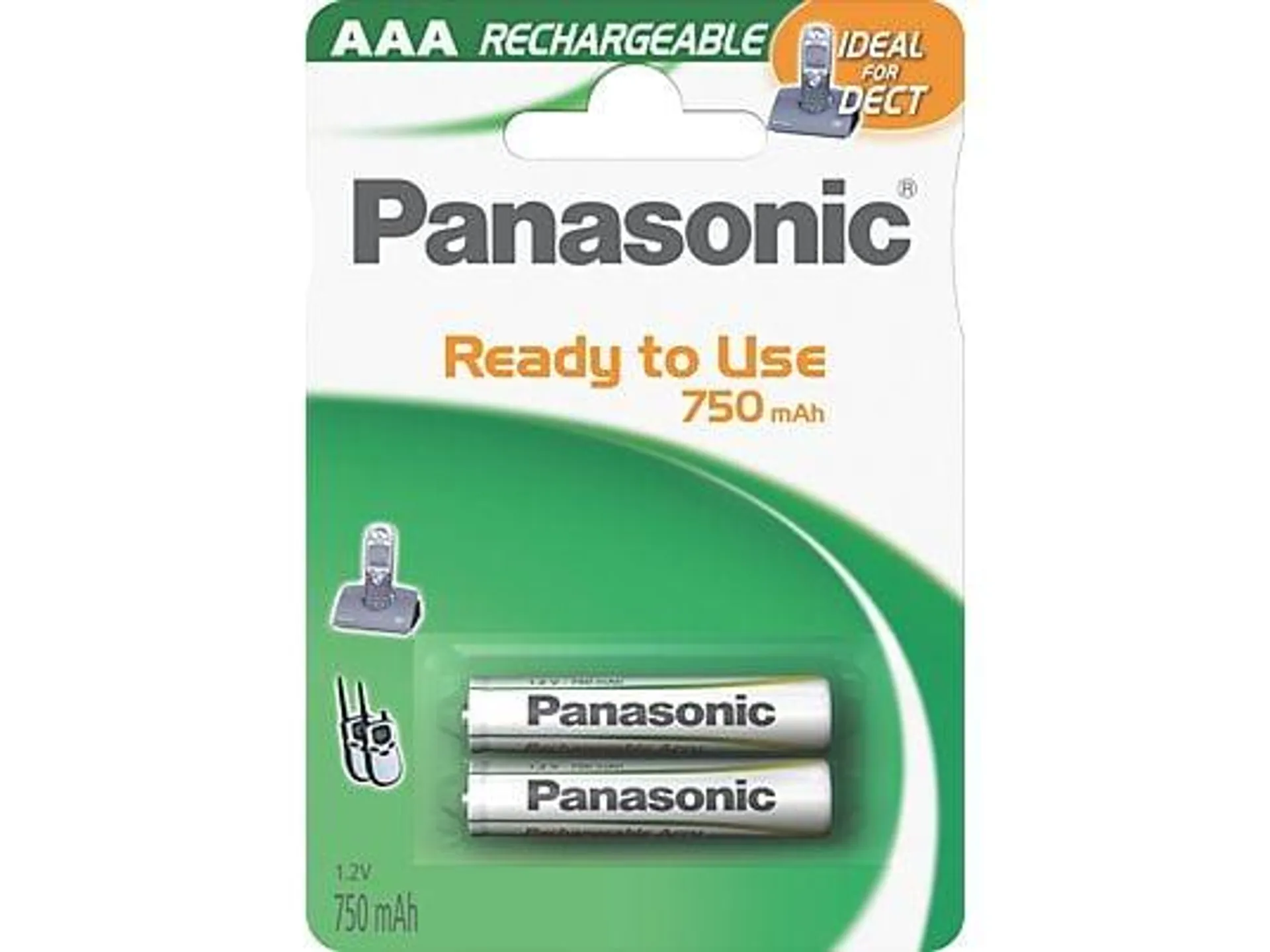 PANASONIC HHR-4MVE/2BD AAA Micro Akku, 1.2 Volt, 750 mAh 2 Stück