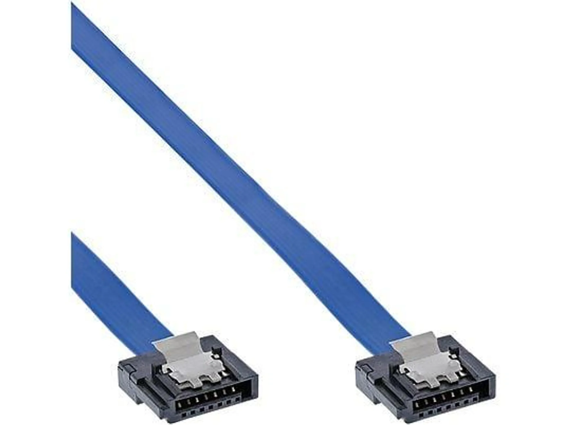 INLINE InLine® SATA 6Gb/s Anschlusskabel klein, mit Sicherheitslasche, 0,3m Kabel Interne SATA, blau