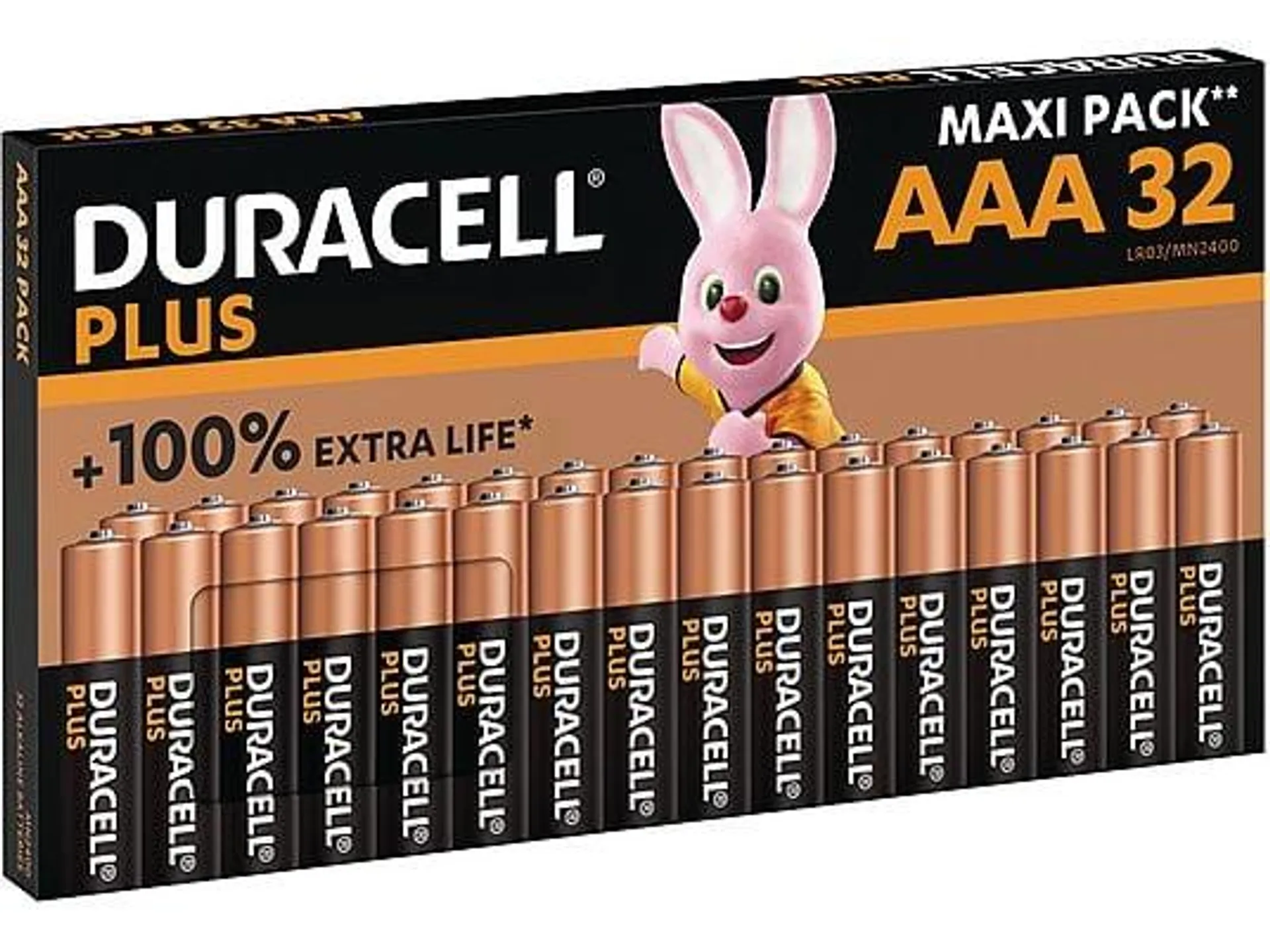 DURACELL Plus AAA, 32er Pack, AAA Batterie, Alkaline, 1.5 Volt