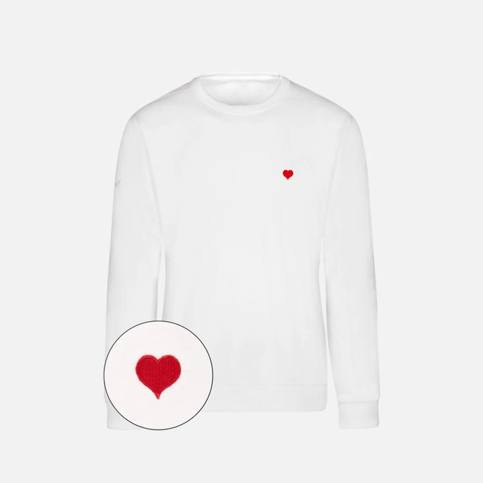 Sweatshirt mit Stickmotiv Herz