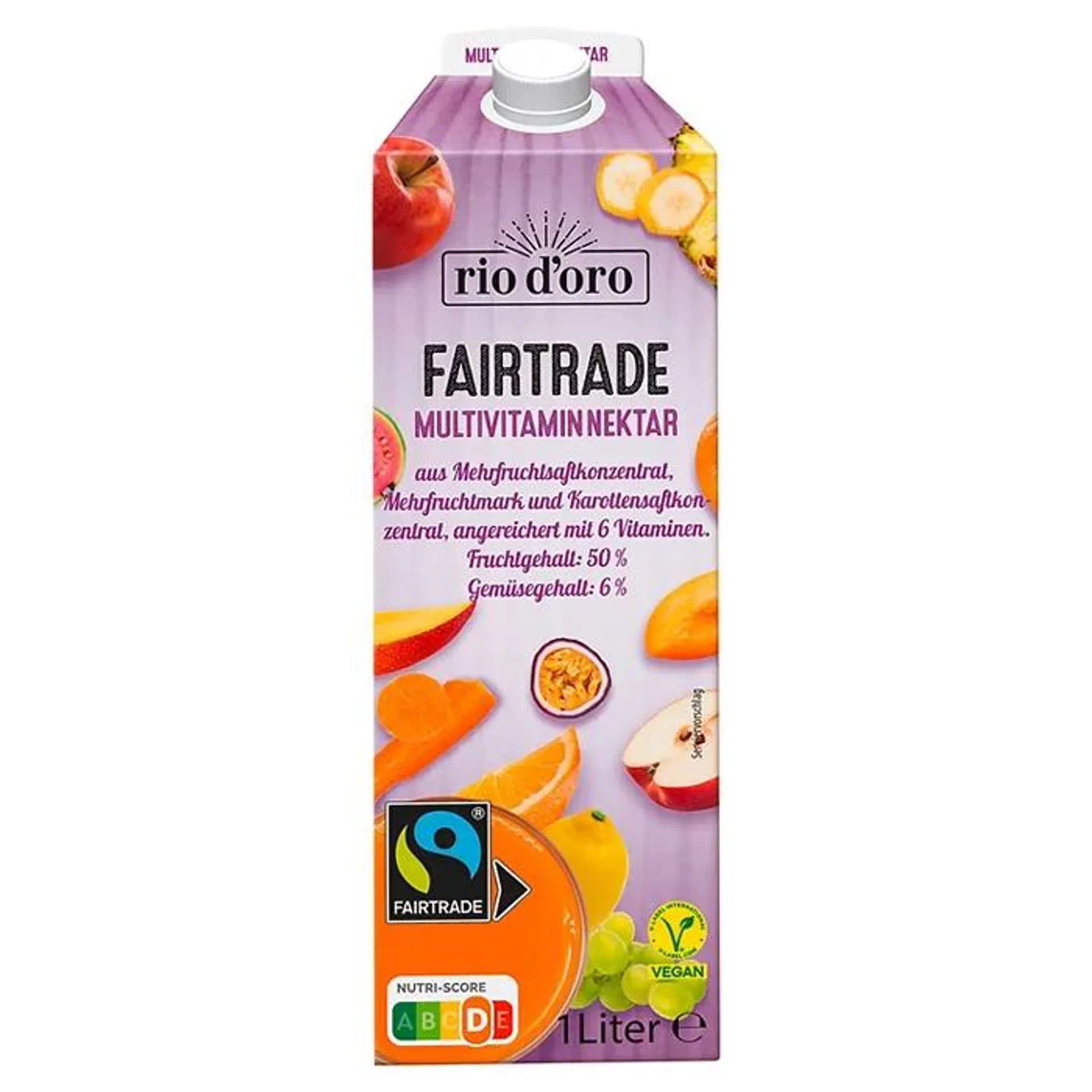 RIO D´ORO Fairtrade Saft / Nektar 1 l, Multivitamin