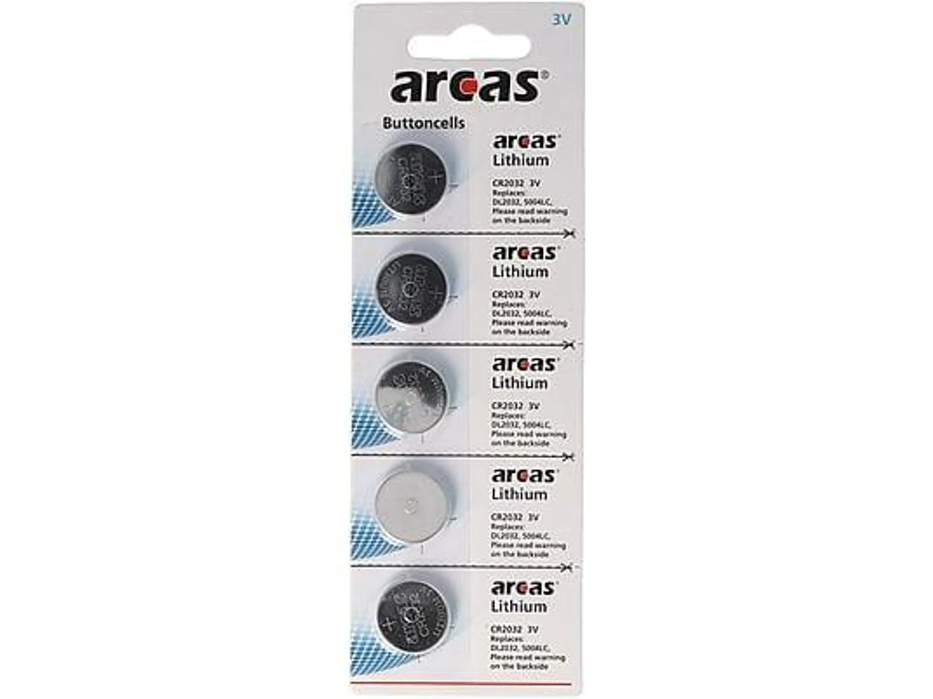 ARCAS 5 Stück CR2032 Lithium Batterie Li - Lithium Batterie, 210 mAh