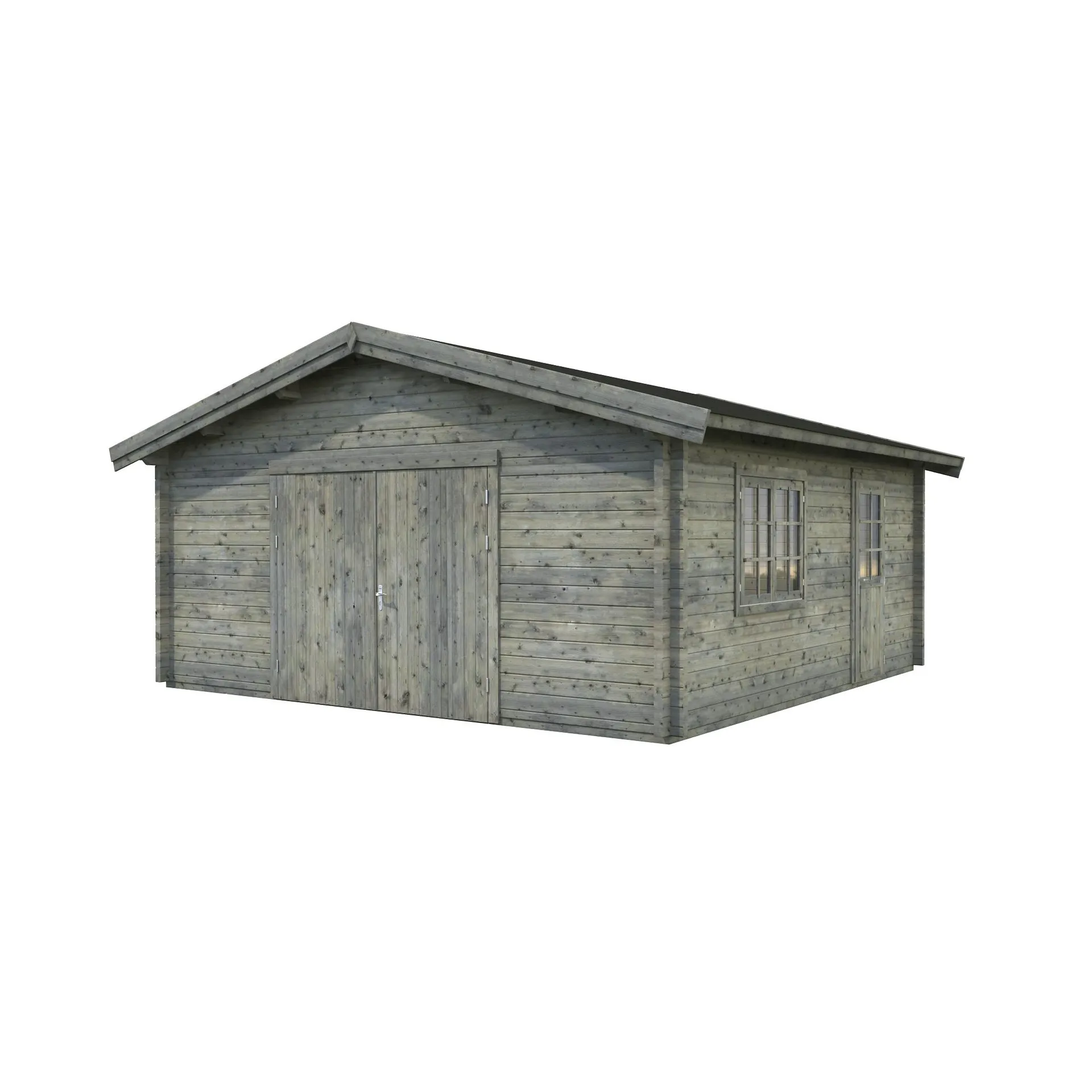 Blockbohlen-Garage, BxT: 540 x 540 cm (Außenmaße), Holz