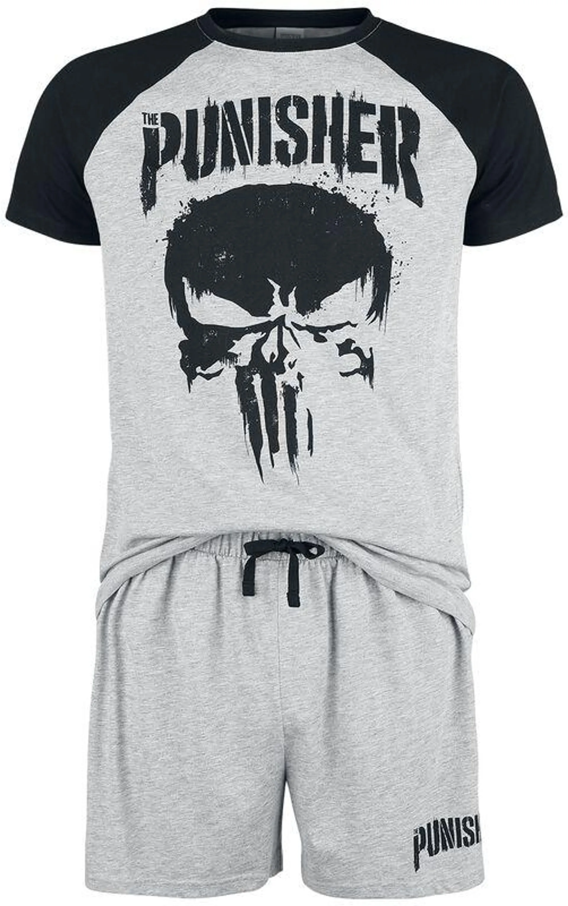 "Skull" Schlafanzug grau meliert von The Punisher