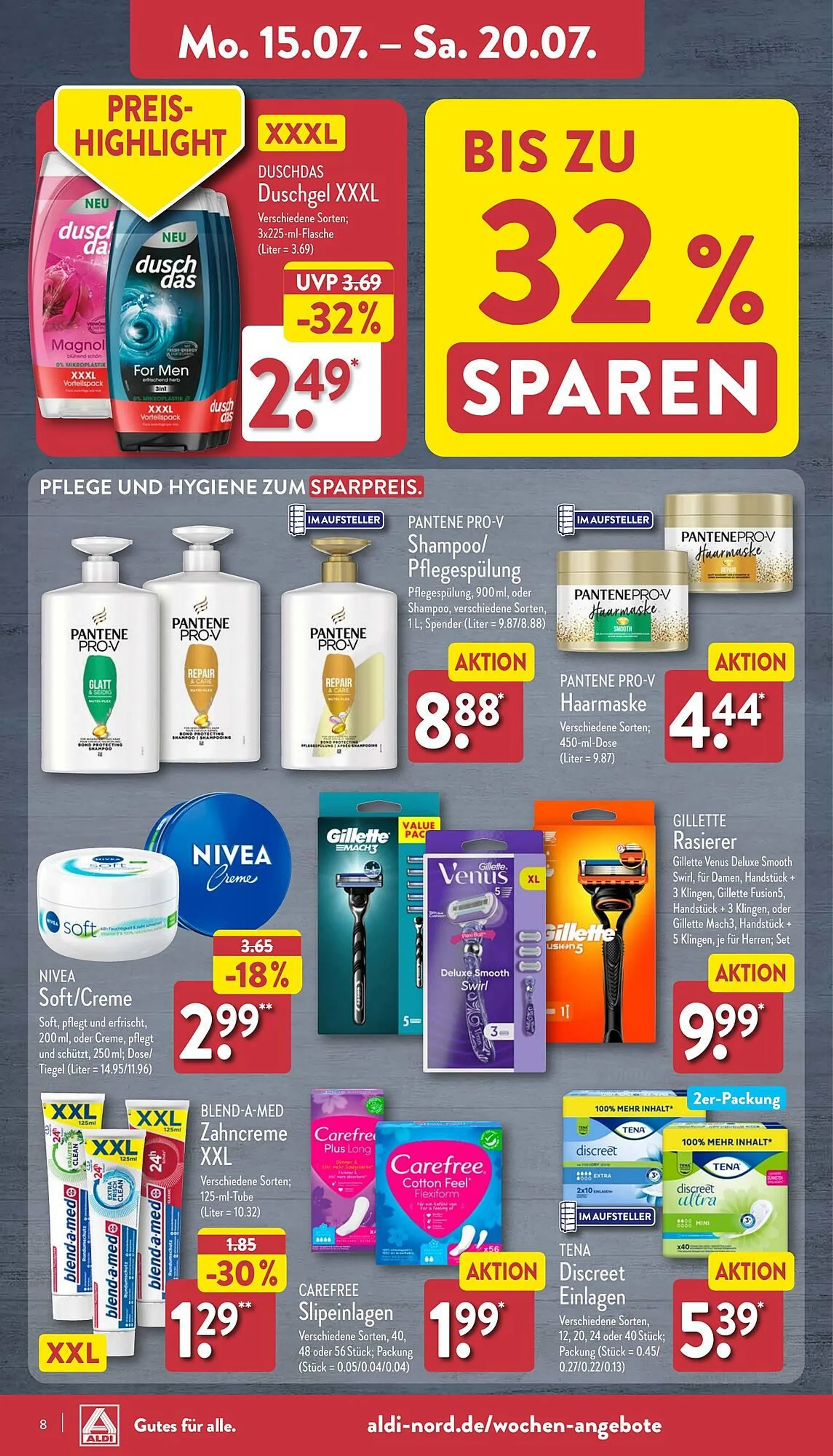 Aldi Nord Prospekt von 15. Juli bis 20. Juli 2024 - Prospekt seite 8