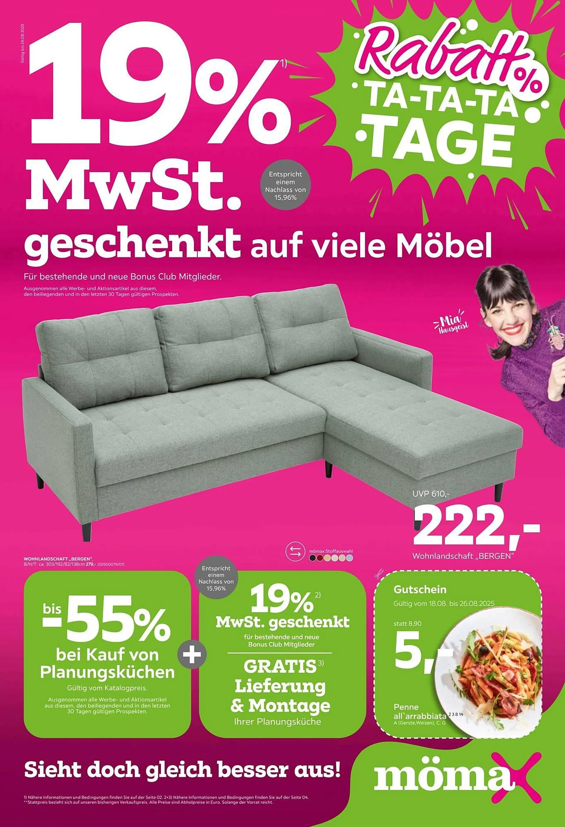 Mömax Prospekt von 18. August bis 27. August 2025 - Prospekt seite 1