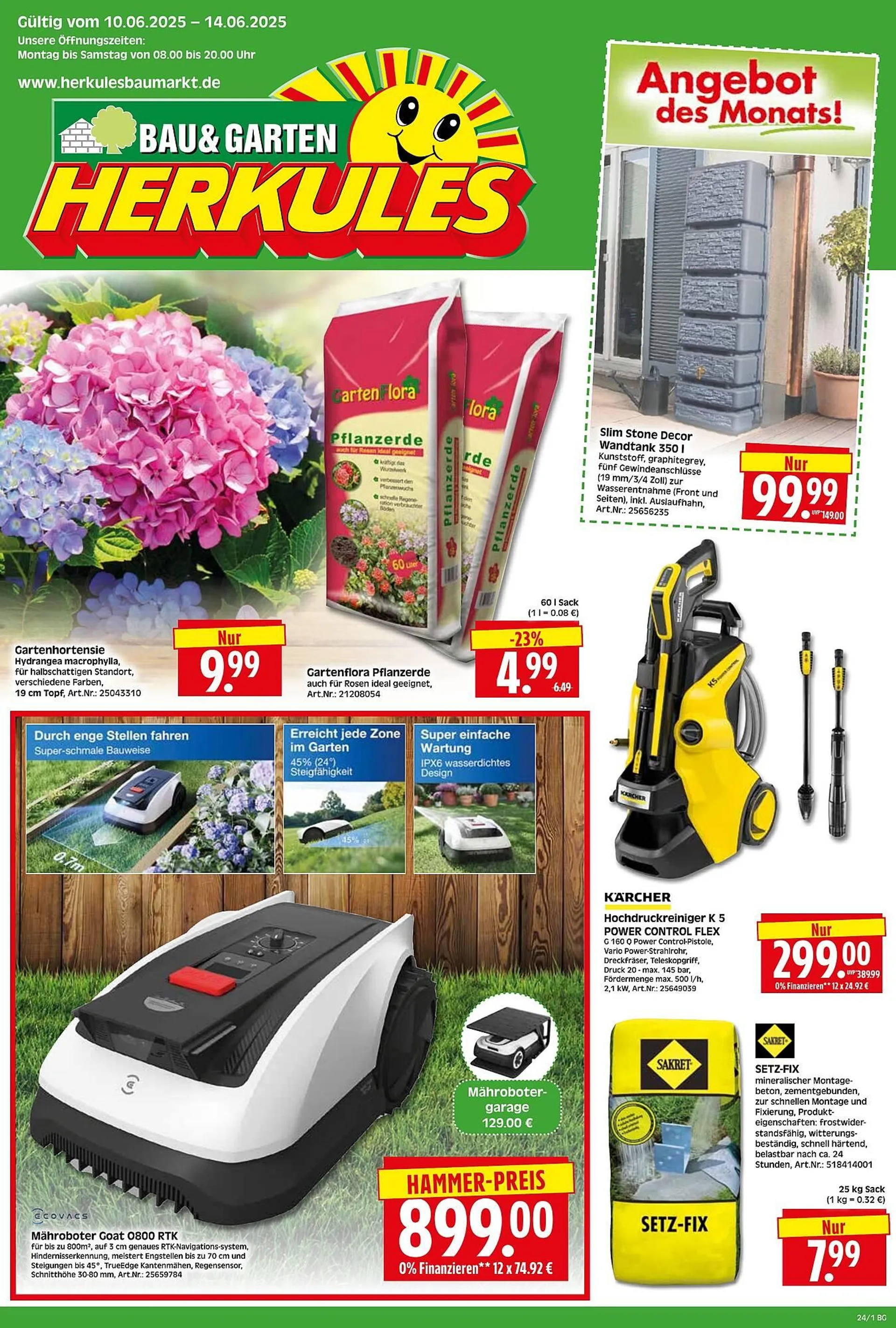 Herkules Baumarkt Prospekt von 9. Juni bis 14. Juni 2025 - Prospekt seite 1