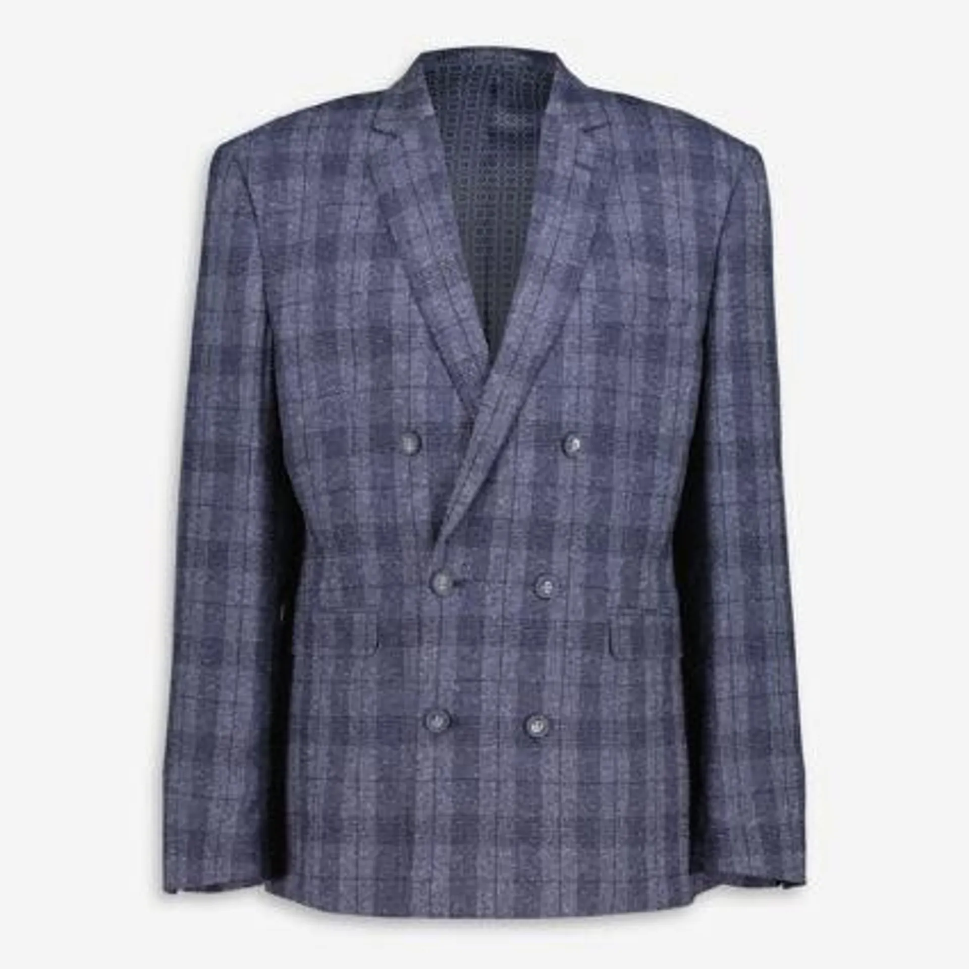 Dunkelblauer Blazer mit Karomuster