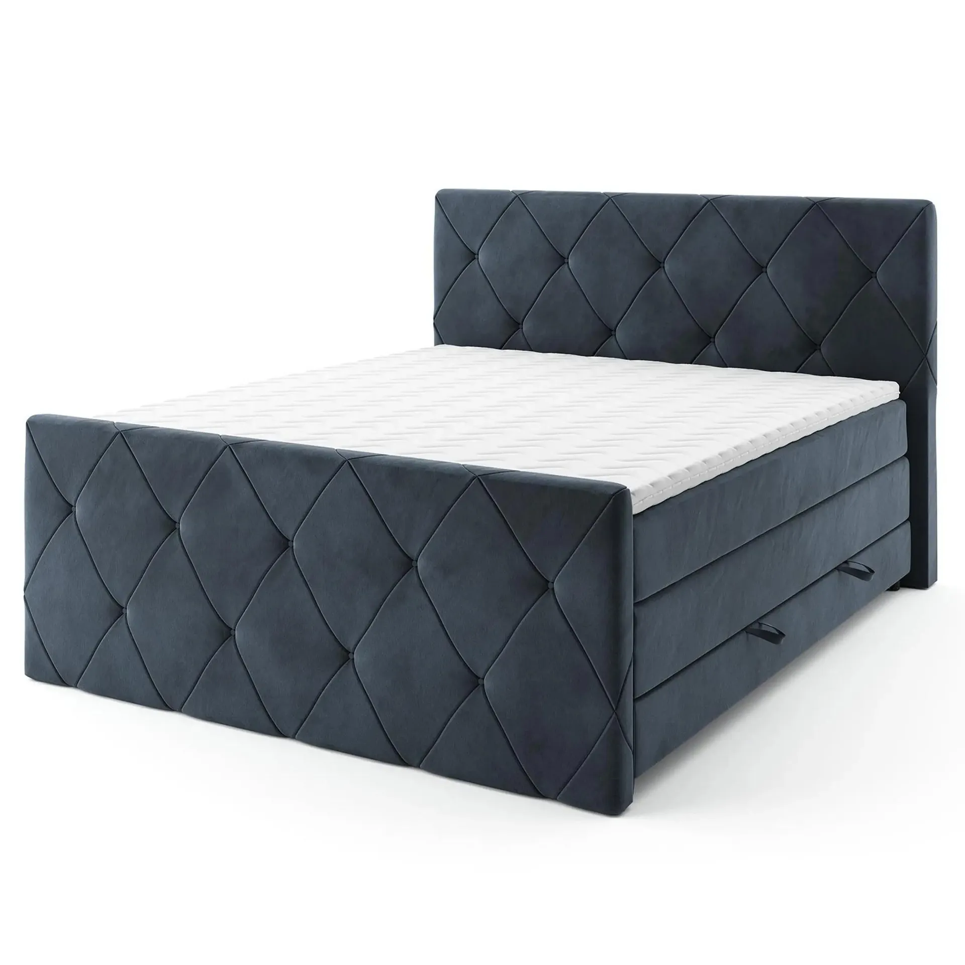 Boxspringbett - navi - H3 - mit Bettkasten - 140x200 cm