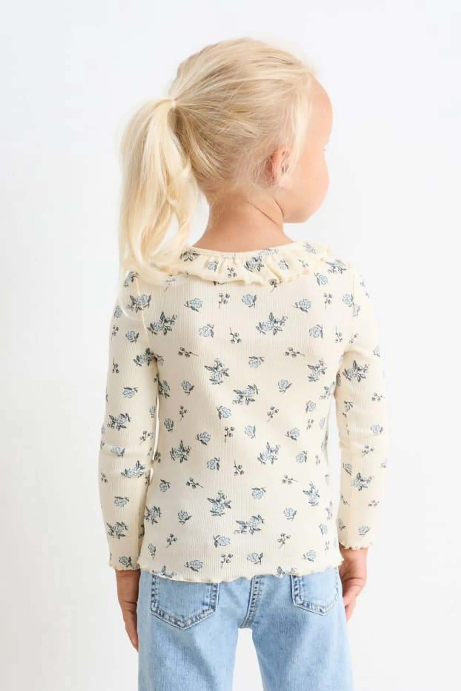 Multipack of 3 - flower and bow - long sleeve top