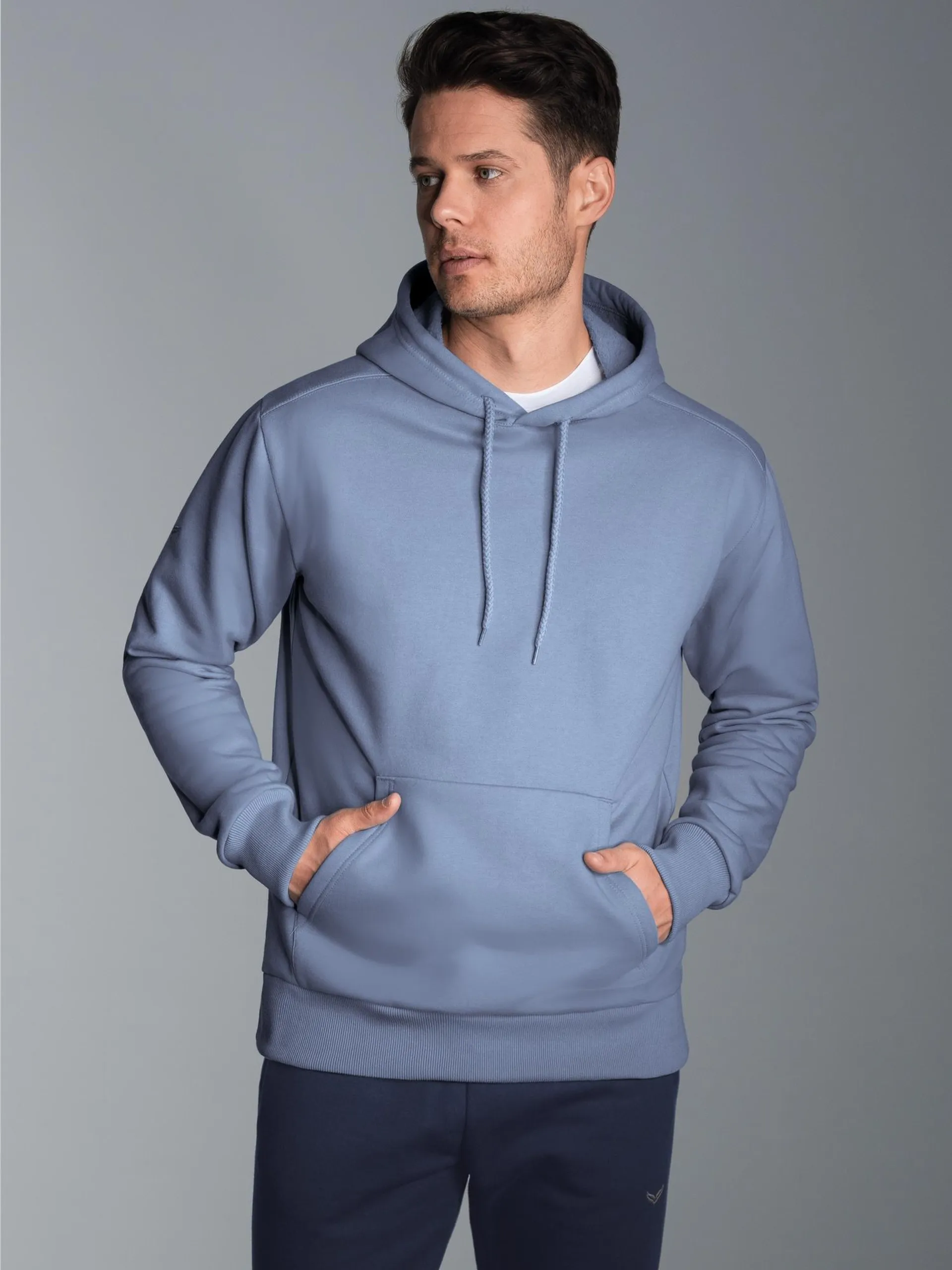 Hoodie aus Sweatqualität Pearl-blue