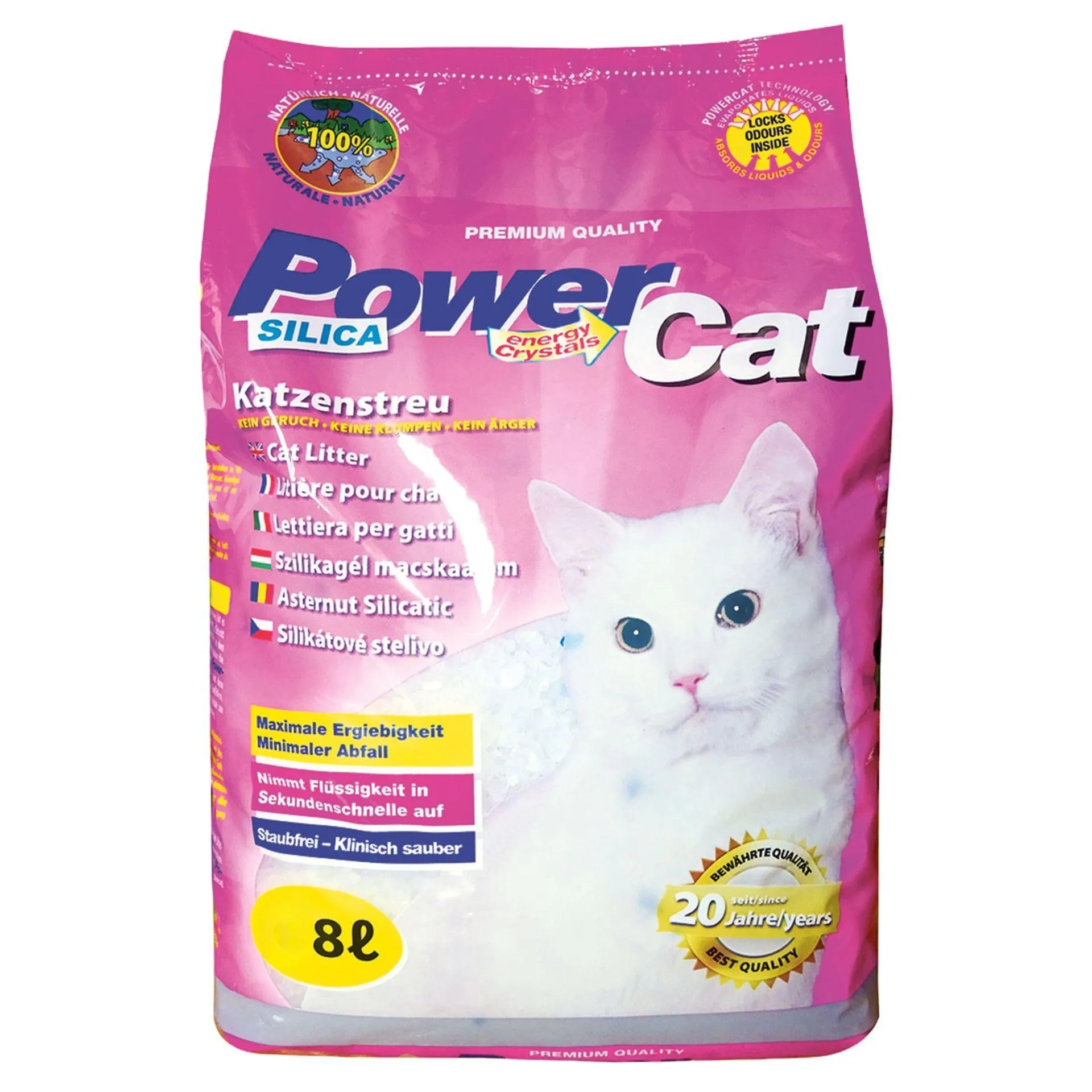 Power Cat Katzenstreu Silikat 8 Liter