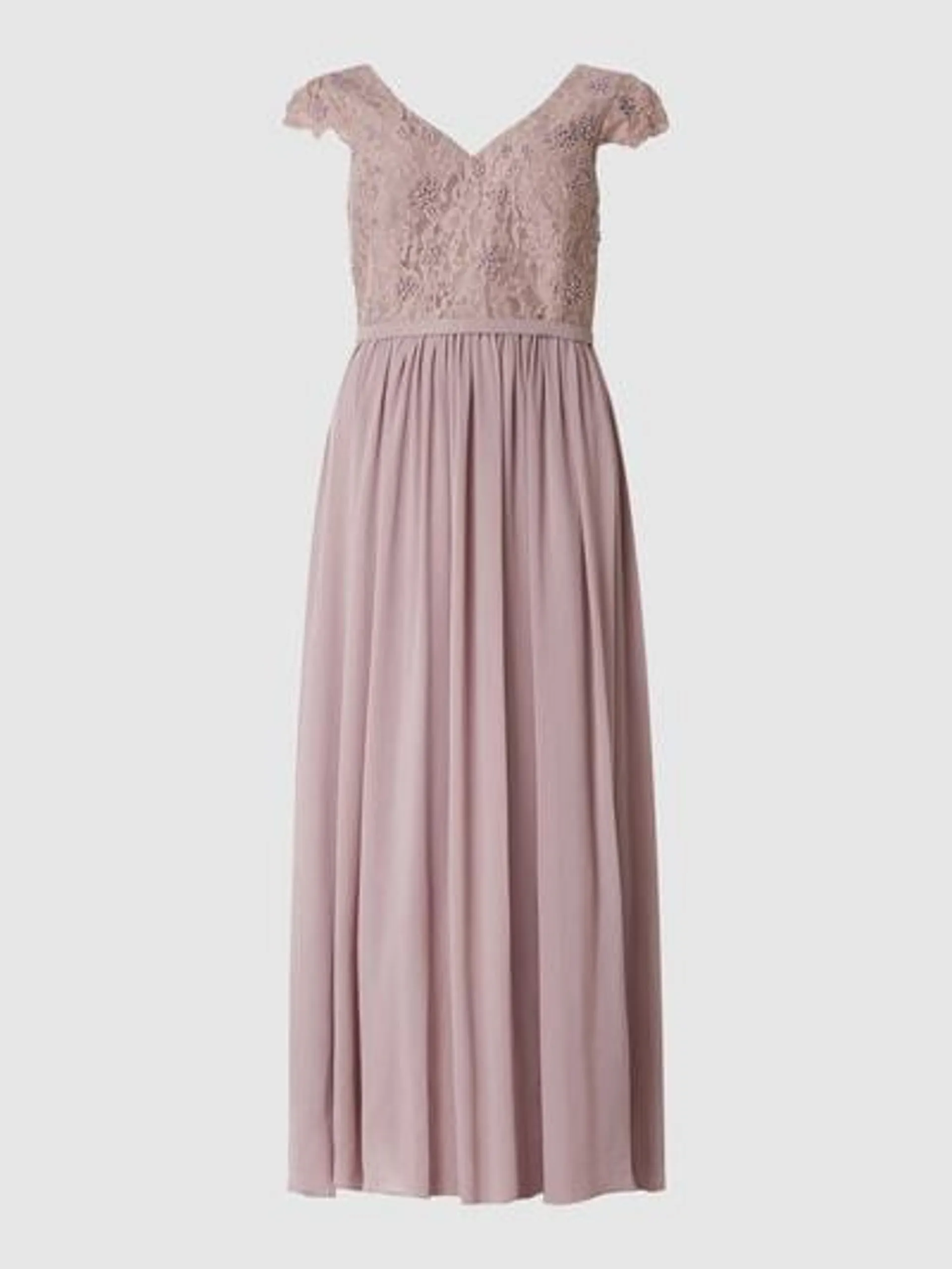 PLUS SIZE Abendkleid aus Spitze und Chiffon in mauve