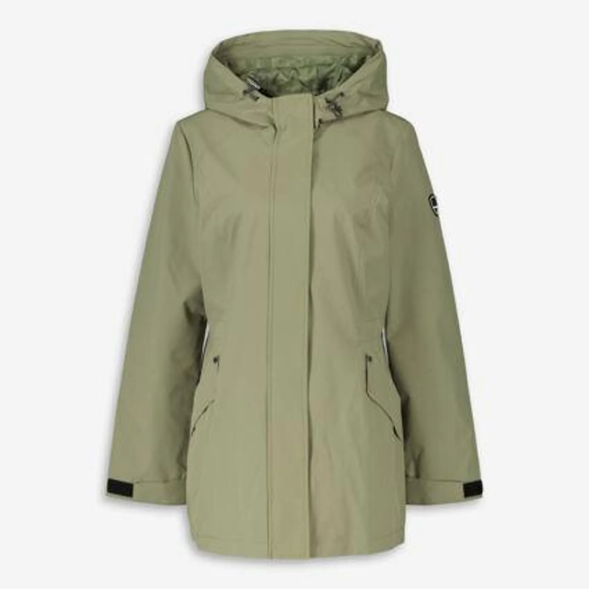 Olivgrüner Parka mit Logo