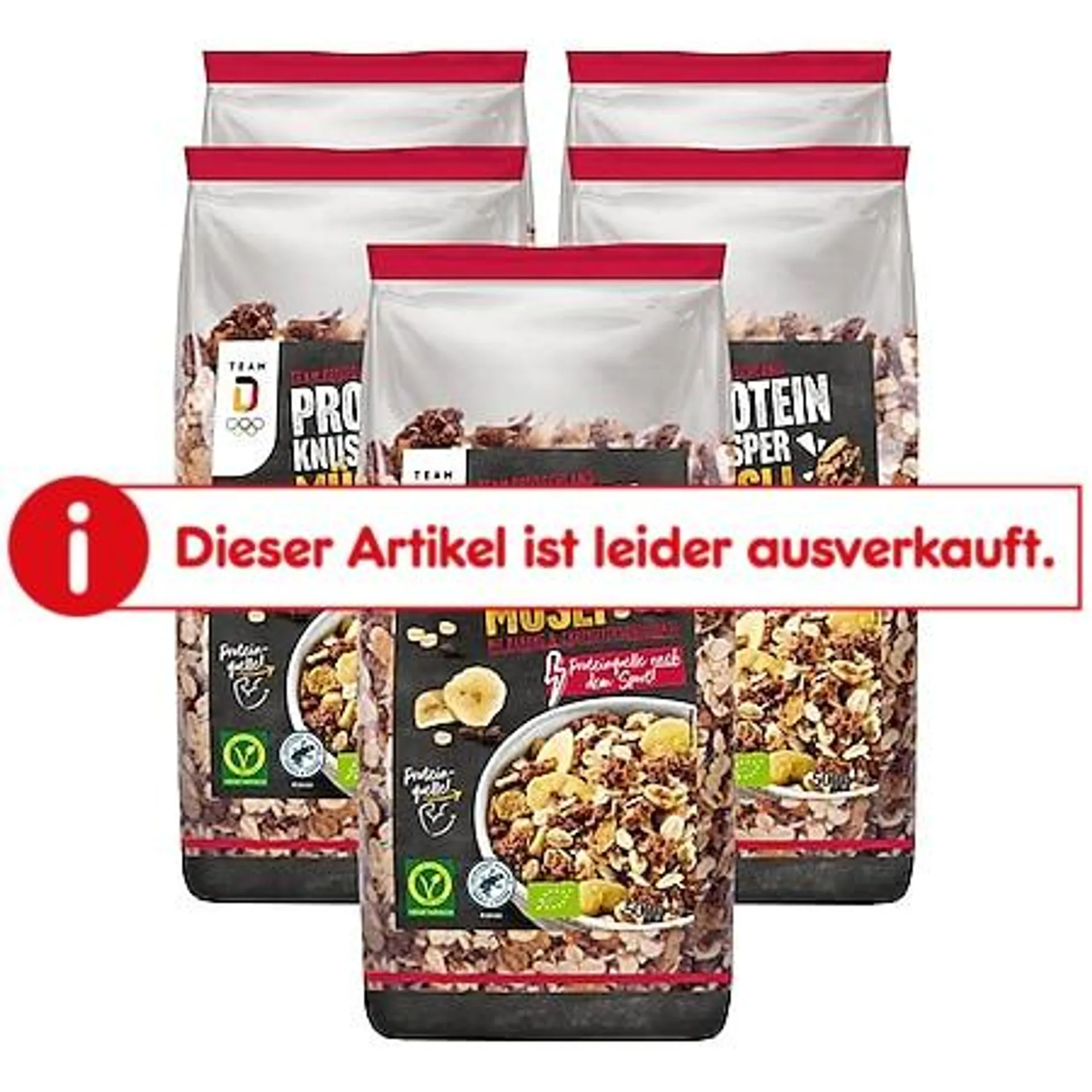 Team D Knusper Müsli Schoko Banane 500 g, 5er Pack