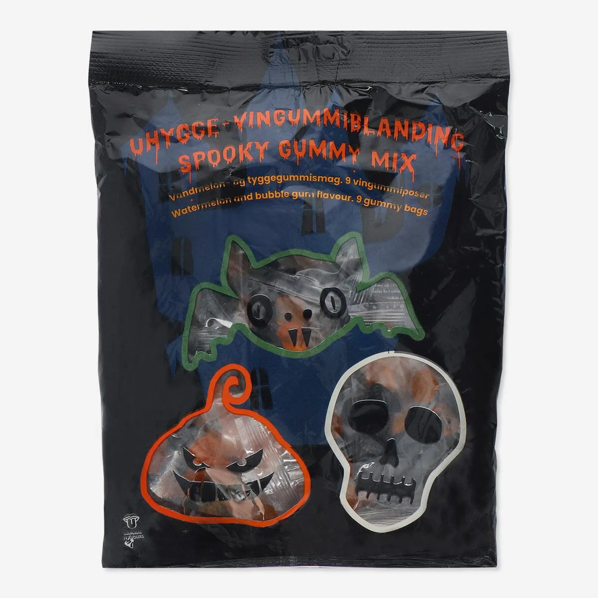 Spooky gummy mix. Watermelon and bubble gum flavour