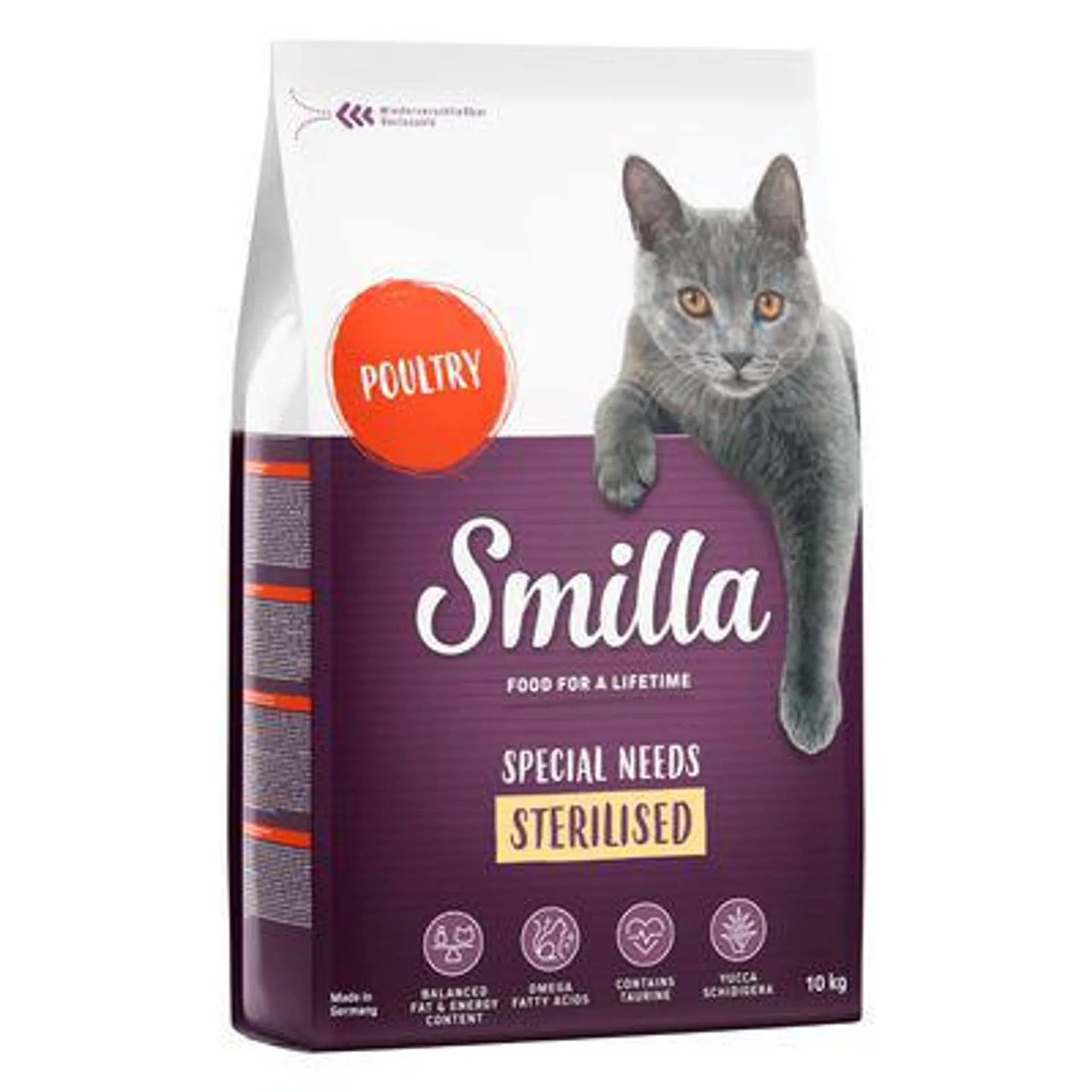 10 kg Smilla Sterilised Trockenfutter + 10 x 85 g My Star Mixpaket gratis!