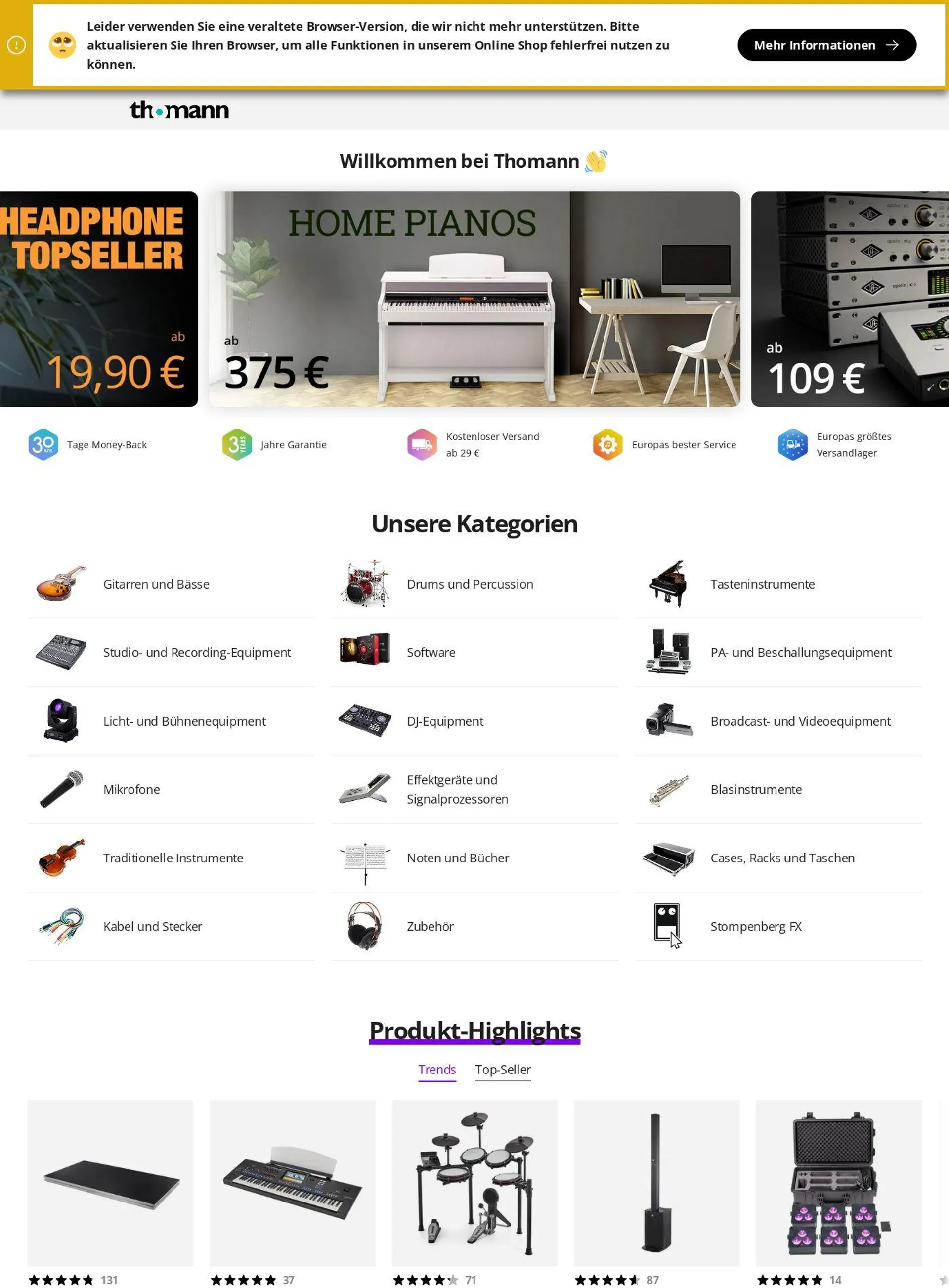 Thomann Aktueller Prospekt von 26. Mai bis 4. Juni 2025 - Prospekt seite 1