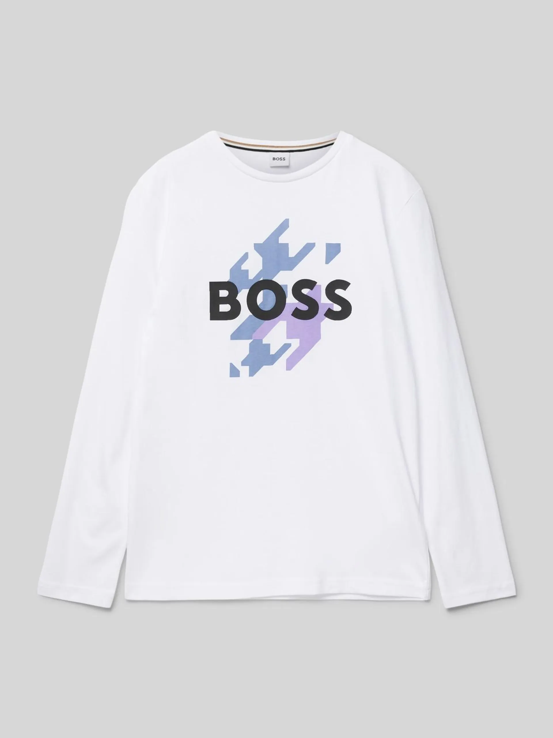 Longsleeve mit Label-Print in weiss